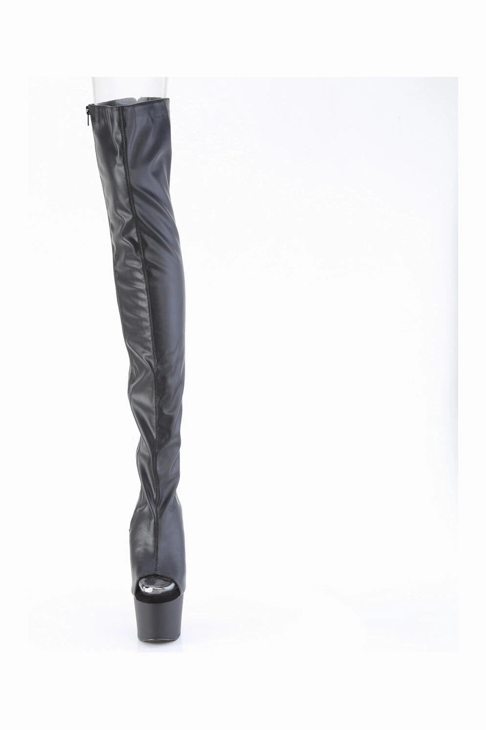 ADORE-3017 Black Faux Leather Thigh Boot
