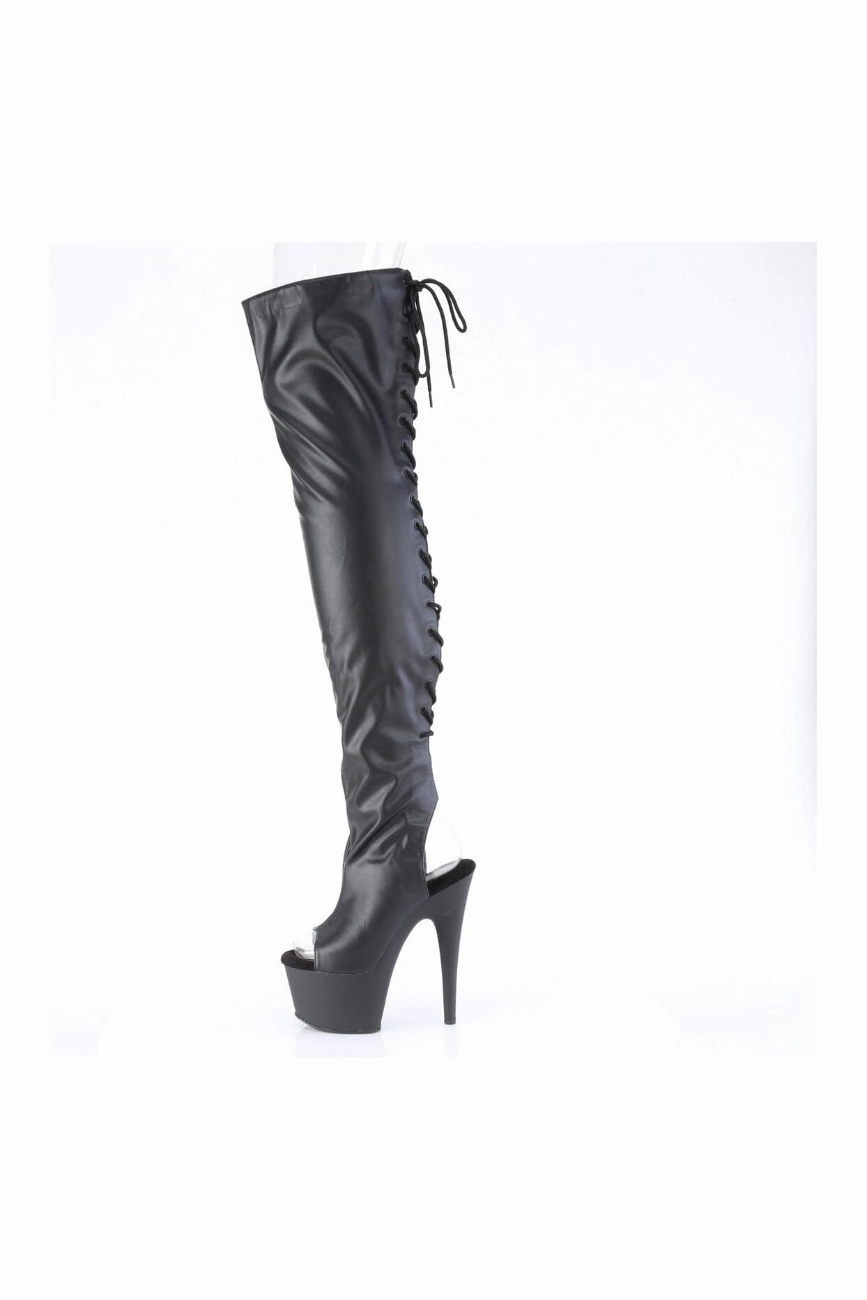 ADORE-3017 Black Faux Leather Thigh Boot