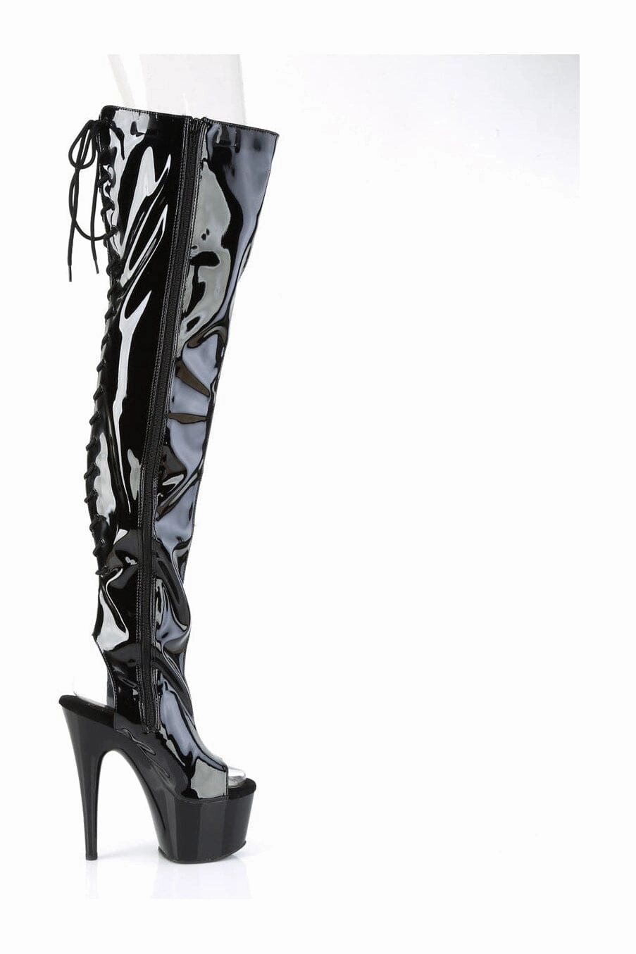 ADORE-3017 Black Patent Thigh Boot