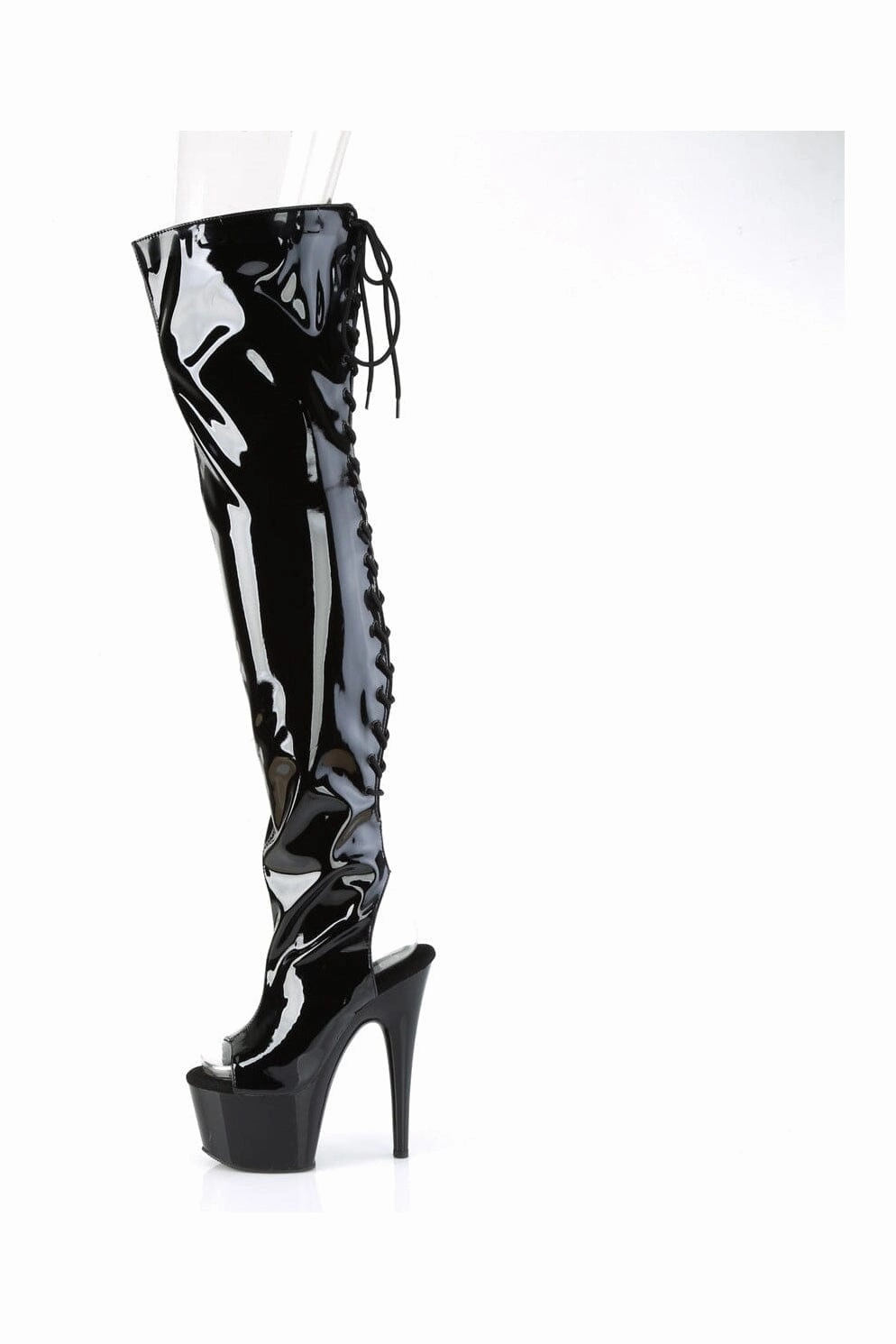ADORE-3017 Black Patent Thigh Boot