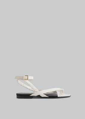 Asymmetric Toe Ring Gladiator Sandal - Ivory