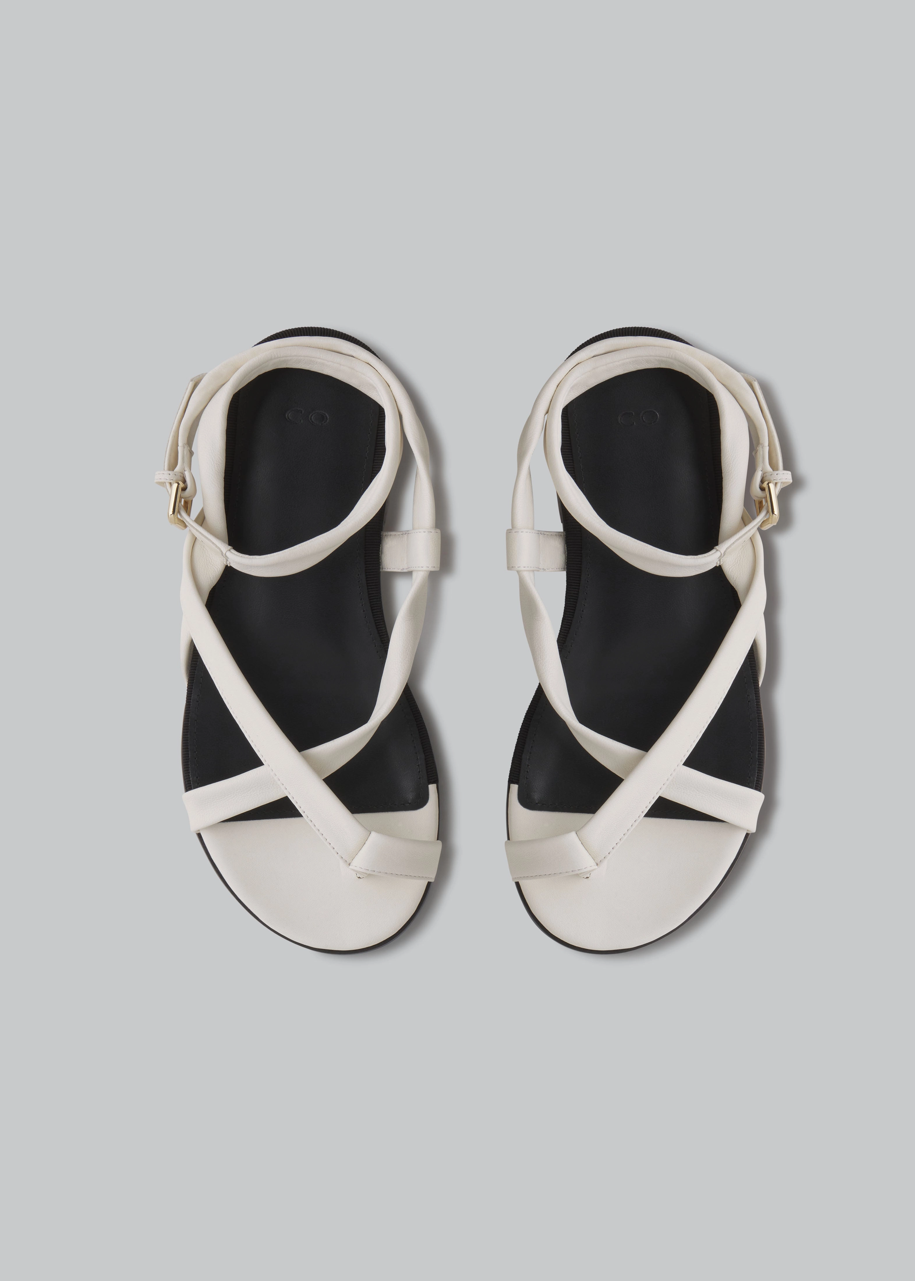 Asymmetric Toe Ring Gladiator Sandal - Ivory