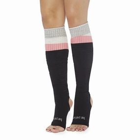 Be Patient Stirrup Grip Toeless Leg Warmers - Black Melon (Barre / Pilates)