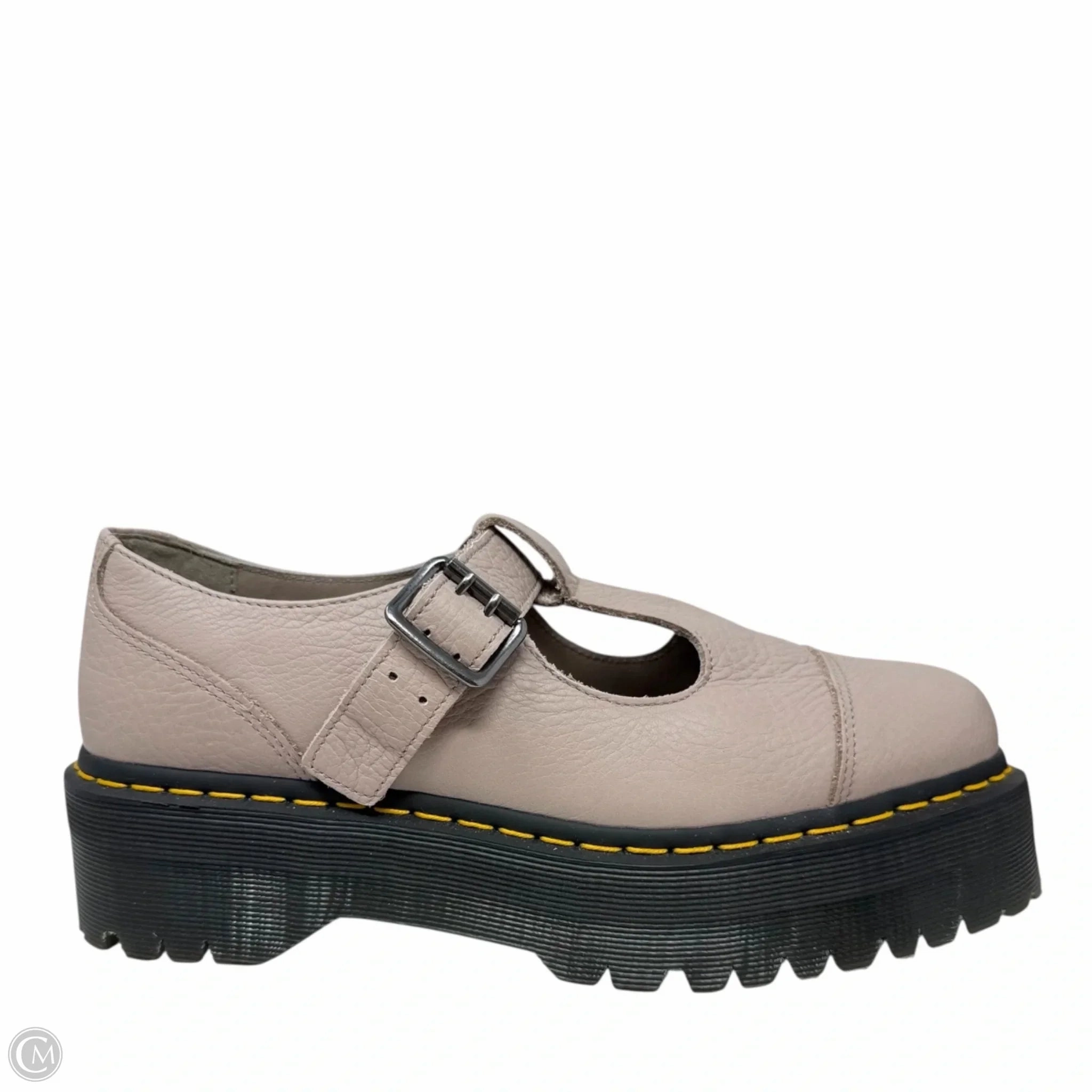Bethan T-Bar Platform Shoe By Dr Martens In Taupe, Size: 10