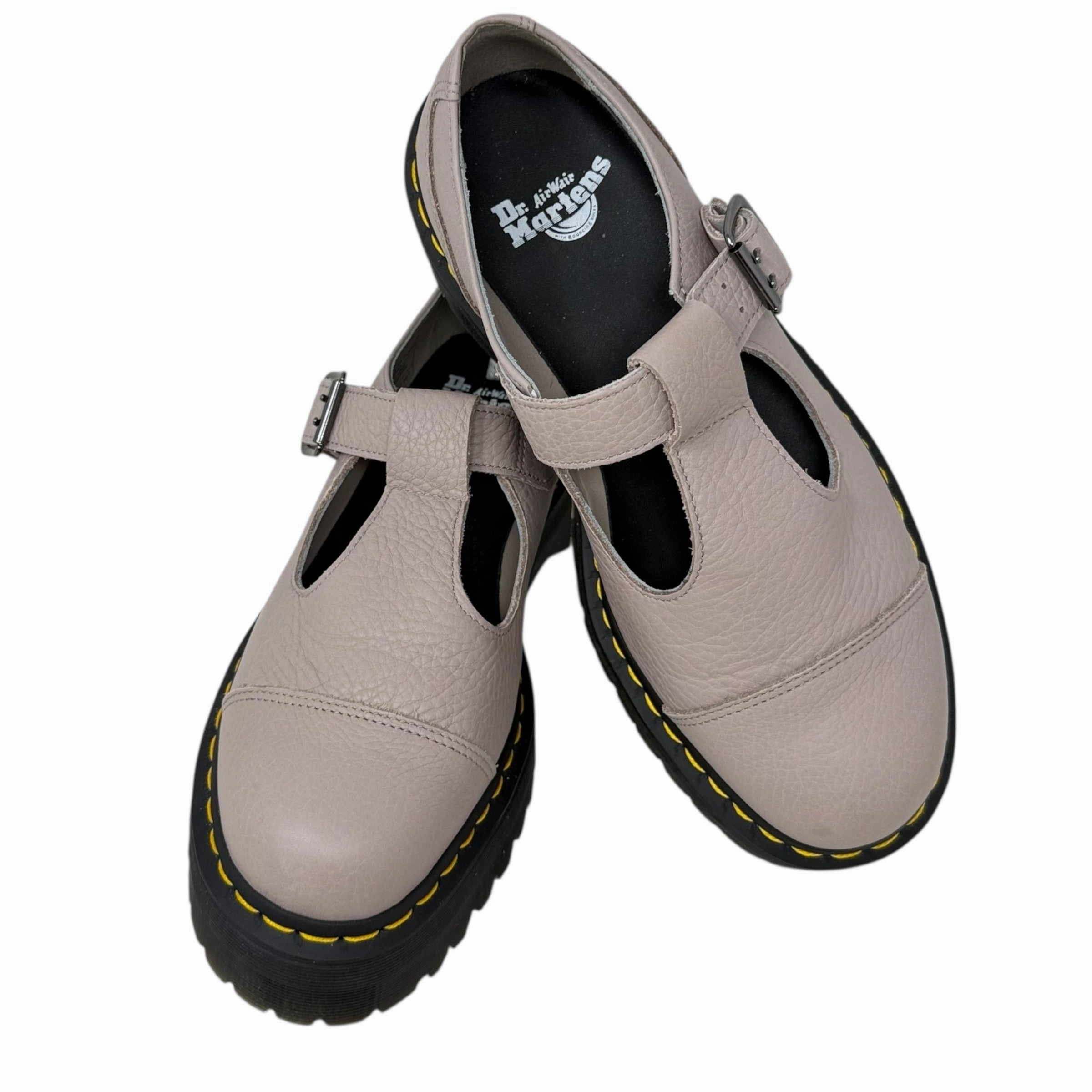 Bethan T-Bar Platform Shoe By Dr Martens In Taupe, Size: 10