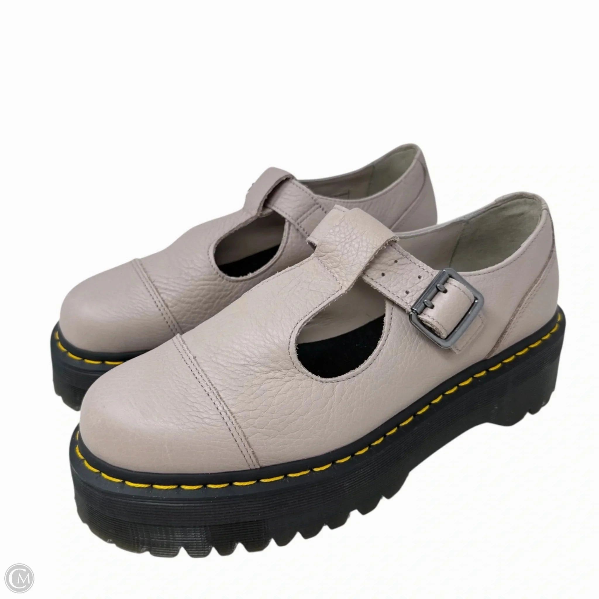 Bethan T-Bar Platform Shoe By Dr Martens In Taupe, Size: 10