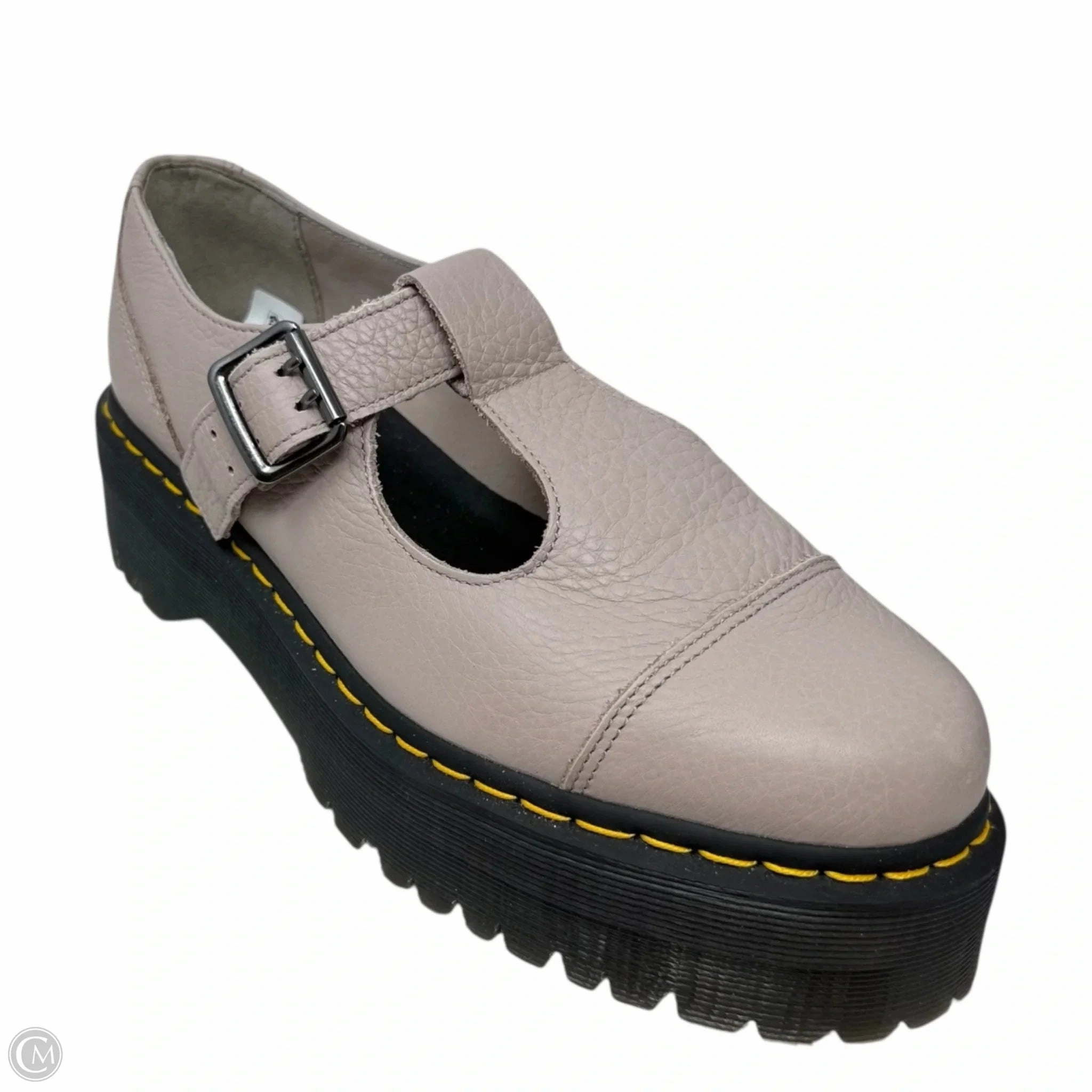 Bethan T-Bar Platform Shoe By Dr Martens In Taupe, Size: 10