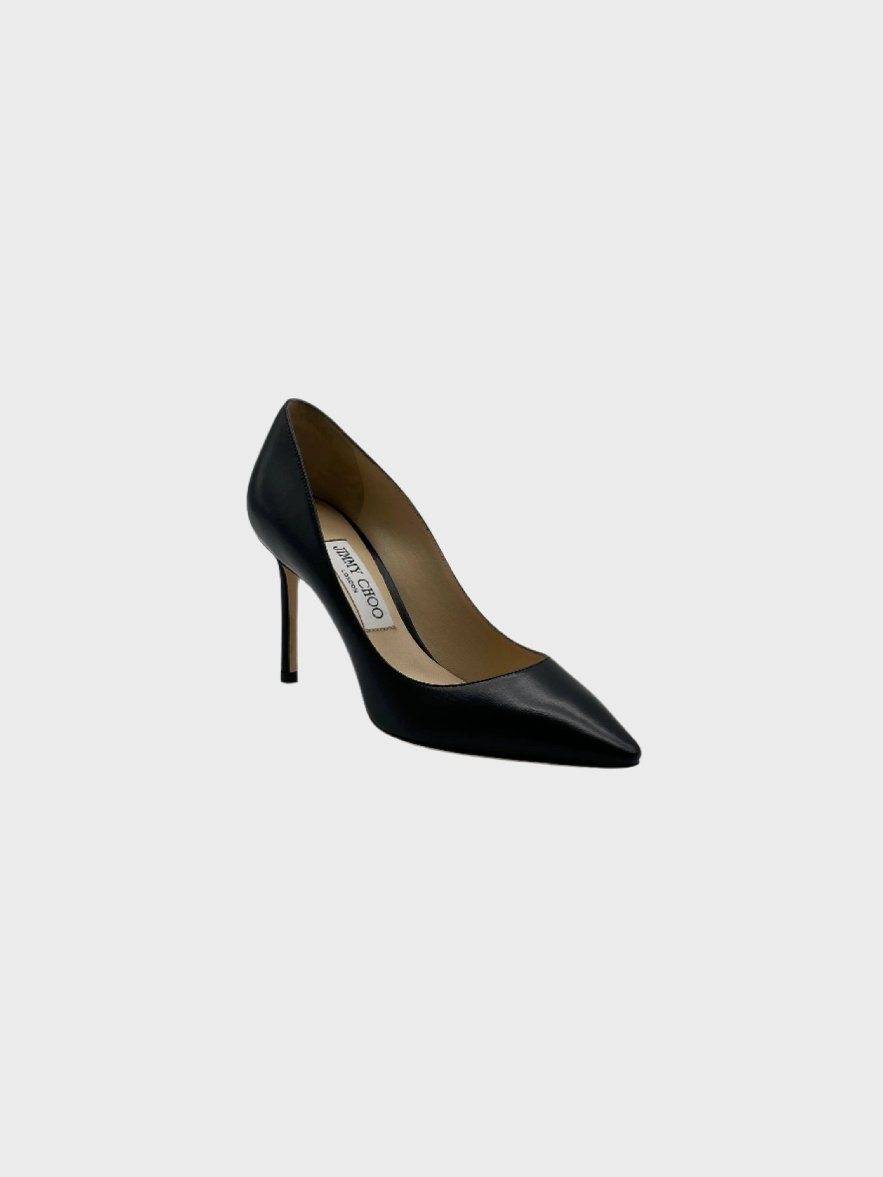 Black Leather Pumps