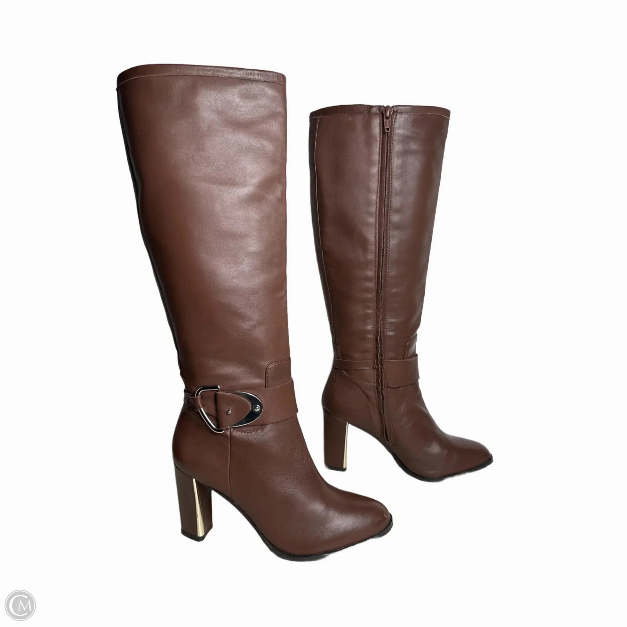 Boots Mid-calf Heels By Antonio Melani In Brown, Size: 6.5