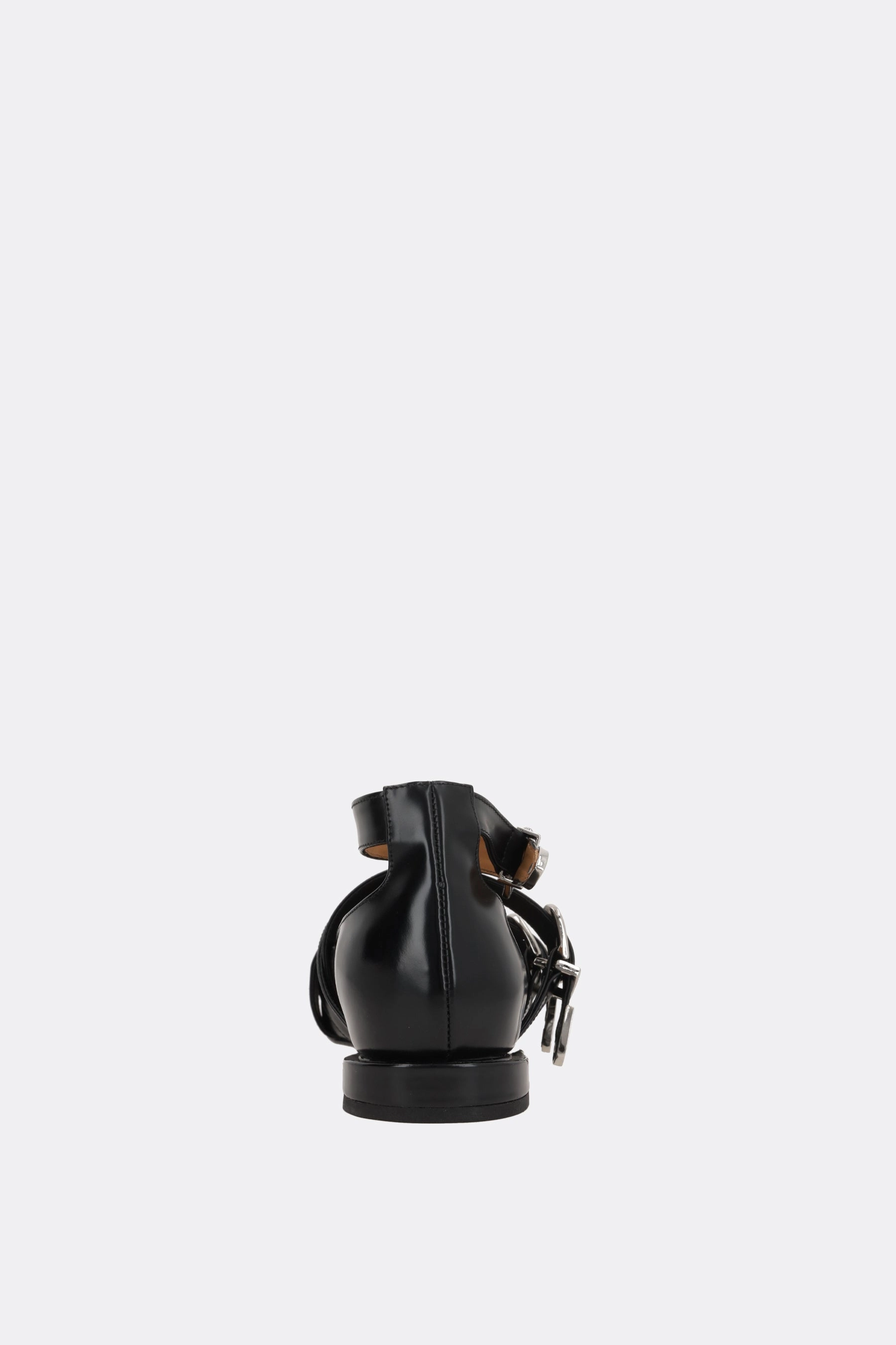 brushed leather ballerinas with buckles