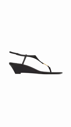 Cassandra Wedges in Smooth Leather - Black