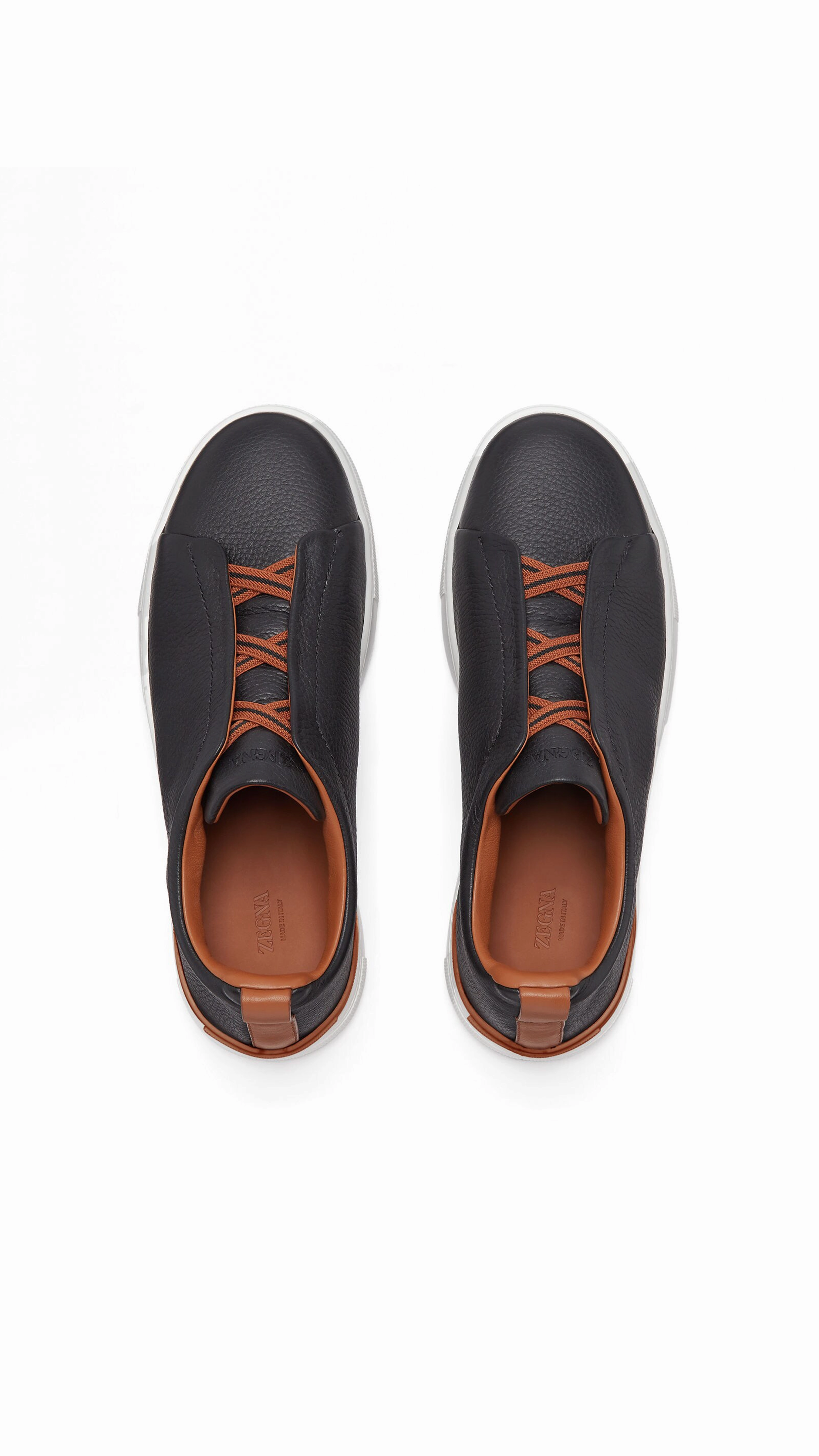 Deerskin Triple Stitch™ Low Top Sneakers - Black/Terra