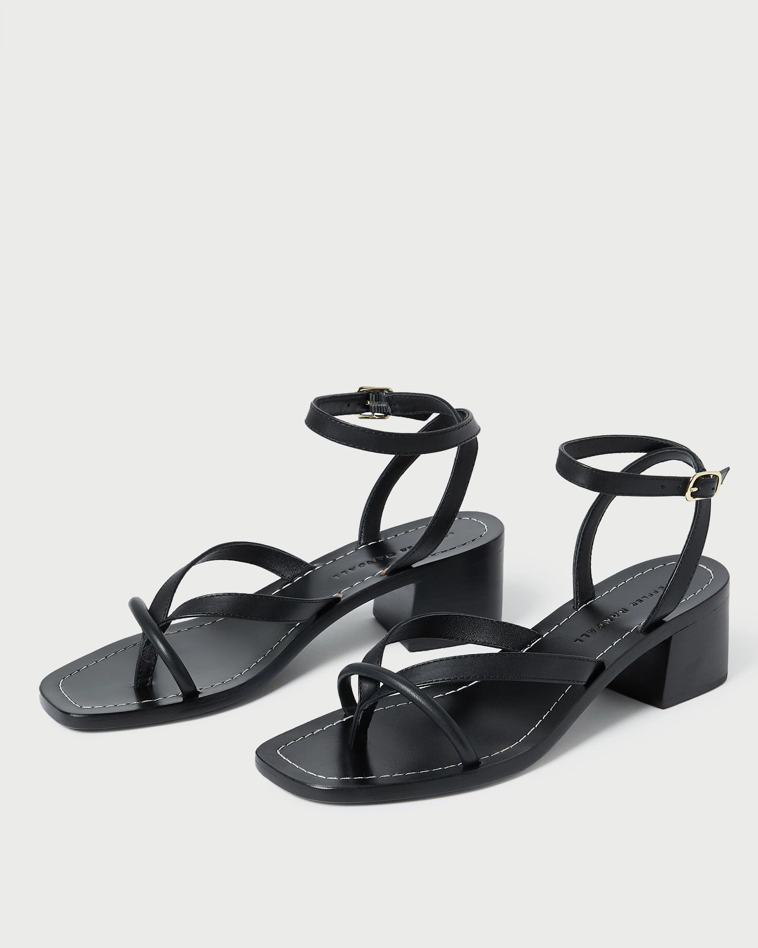 Eloise Black Leather Heeled Sandal