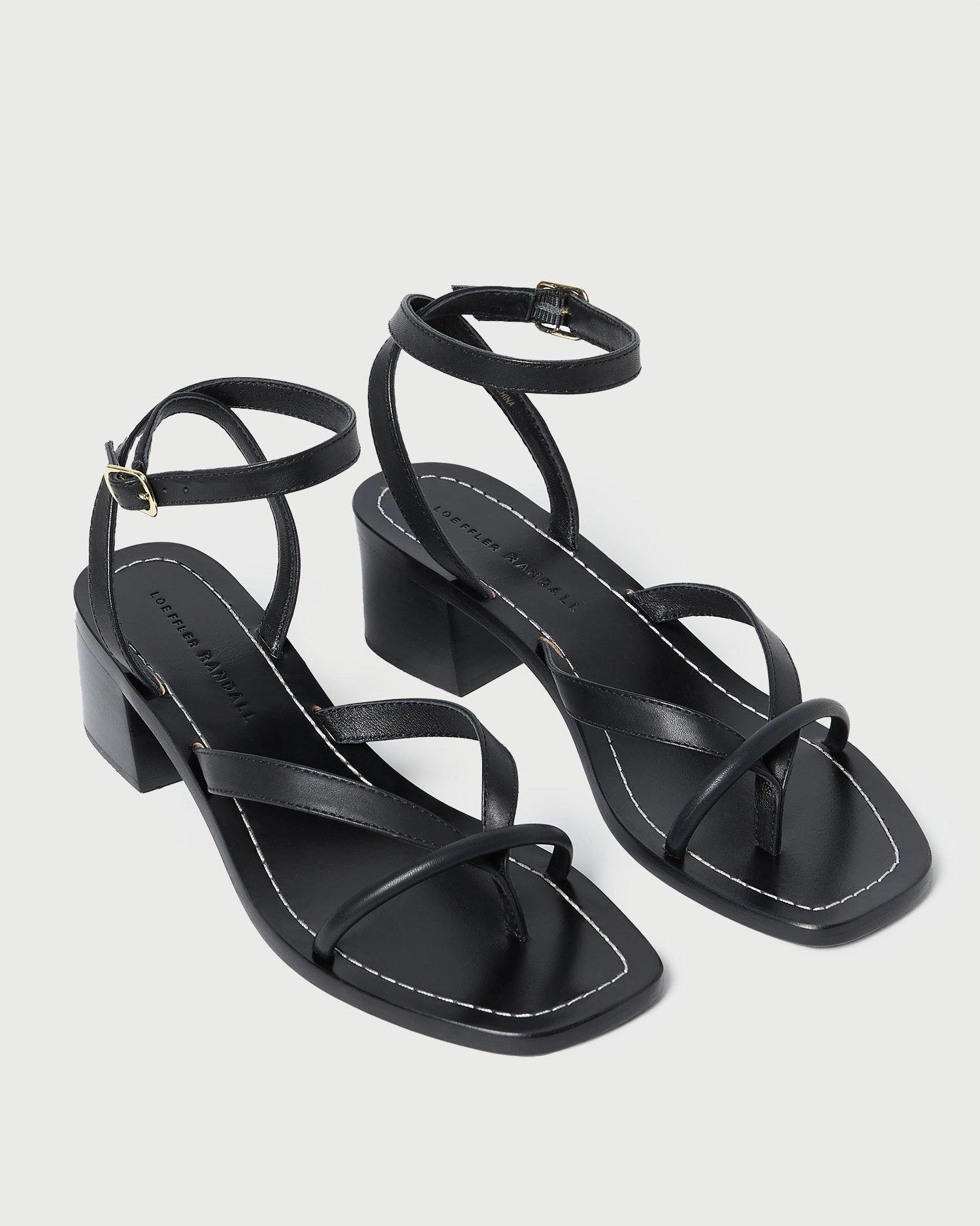Eloise Black Leather Heeled Sandal