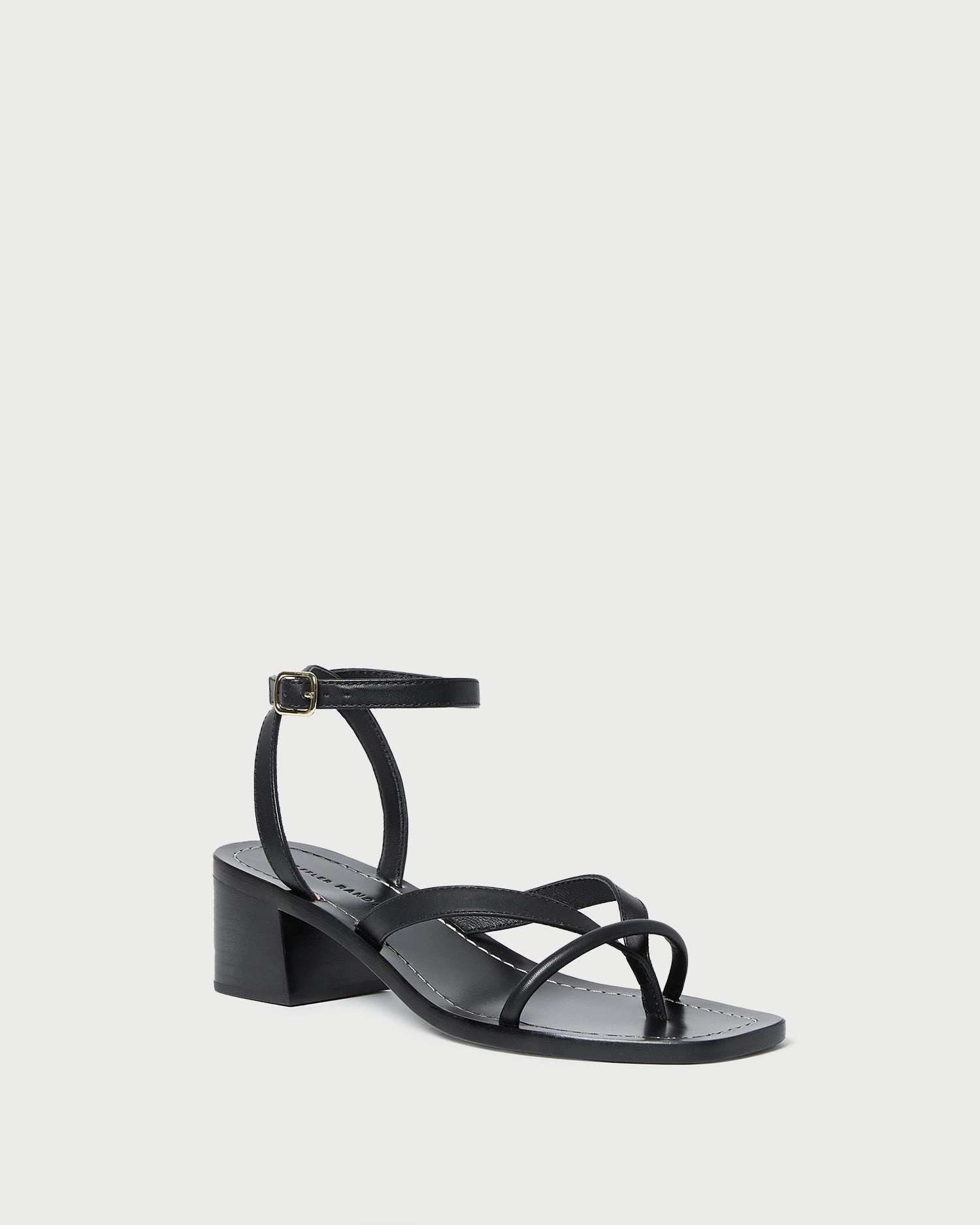 Eloise Black Leather Heeled Sandal