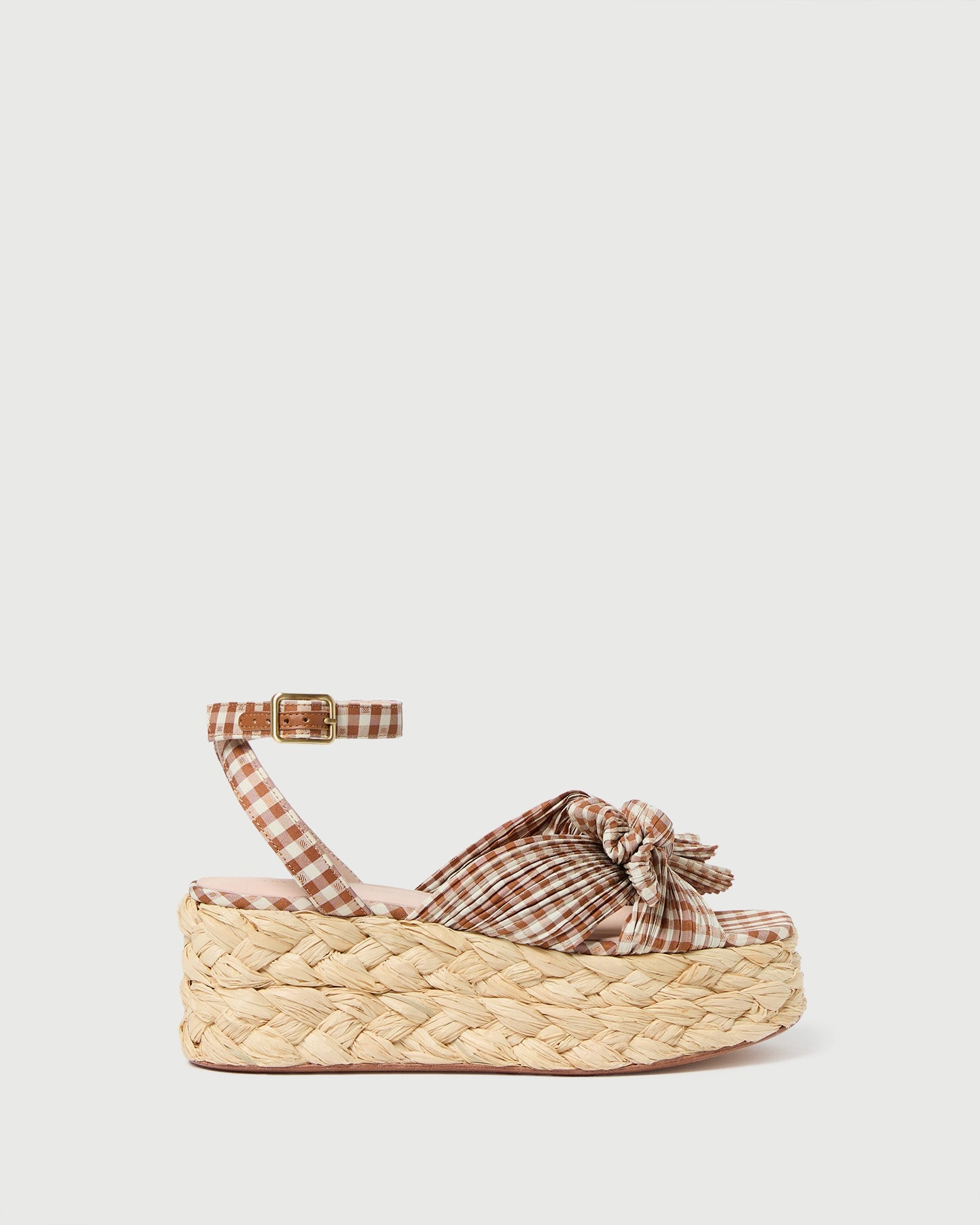 Gaby Brown Gingham Bow Espadrille