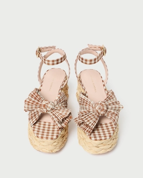 Gaby Brown Gingham Bow Espadrille
