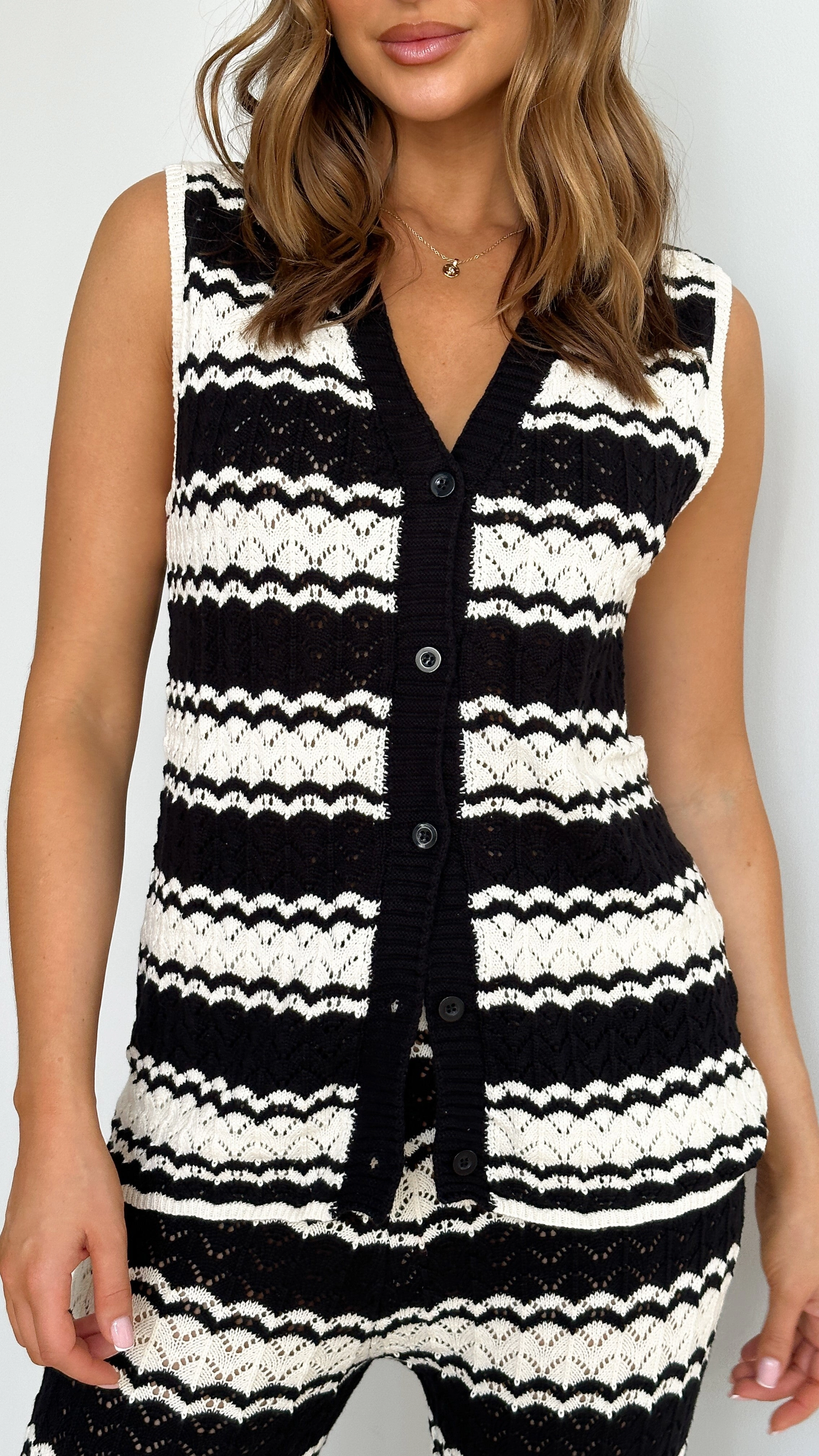 Kahula Pants - Black / White Stripe