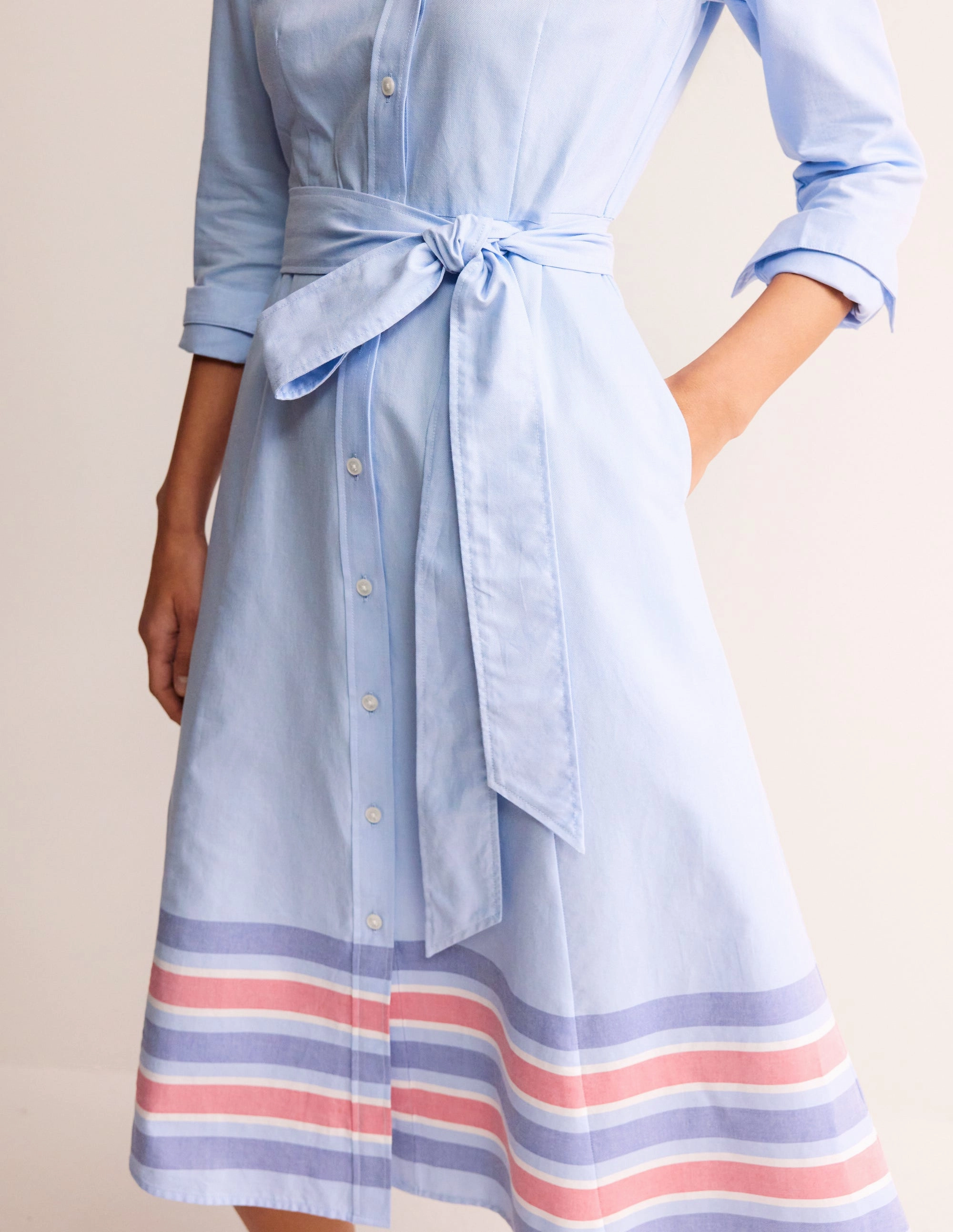 Kate Chambray Shirt Dress-Chambray