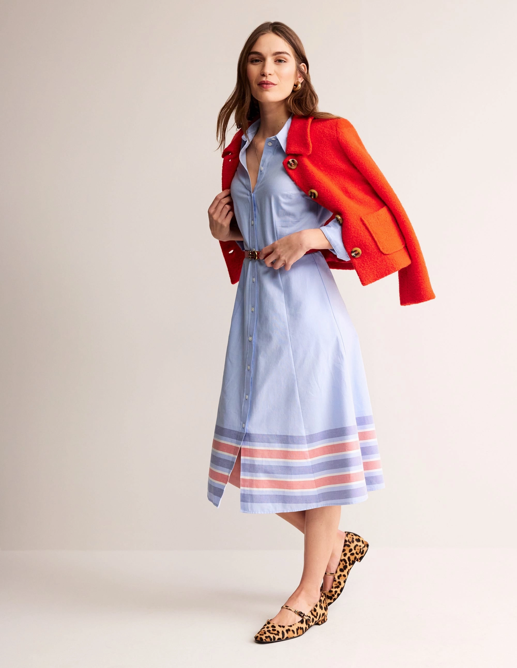 Kate Chambray Shirt Dress-Chambray