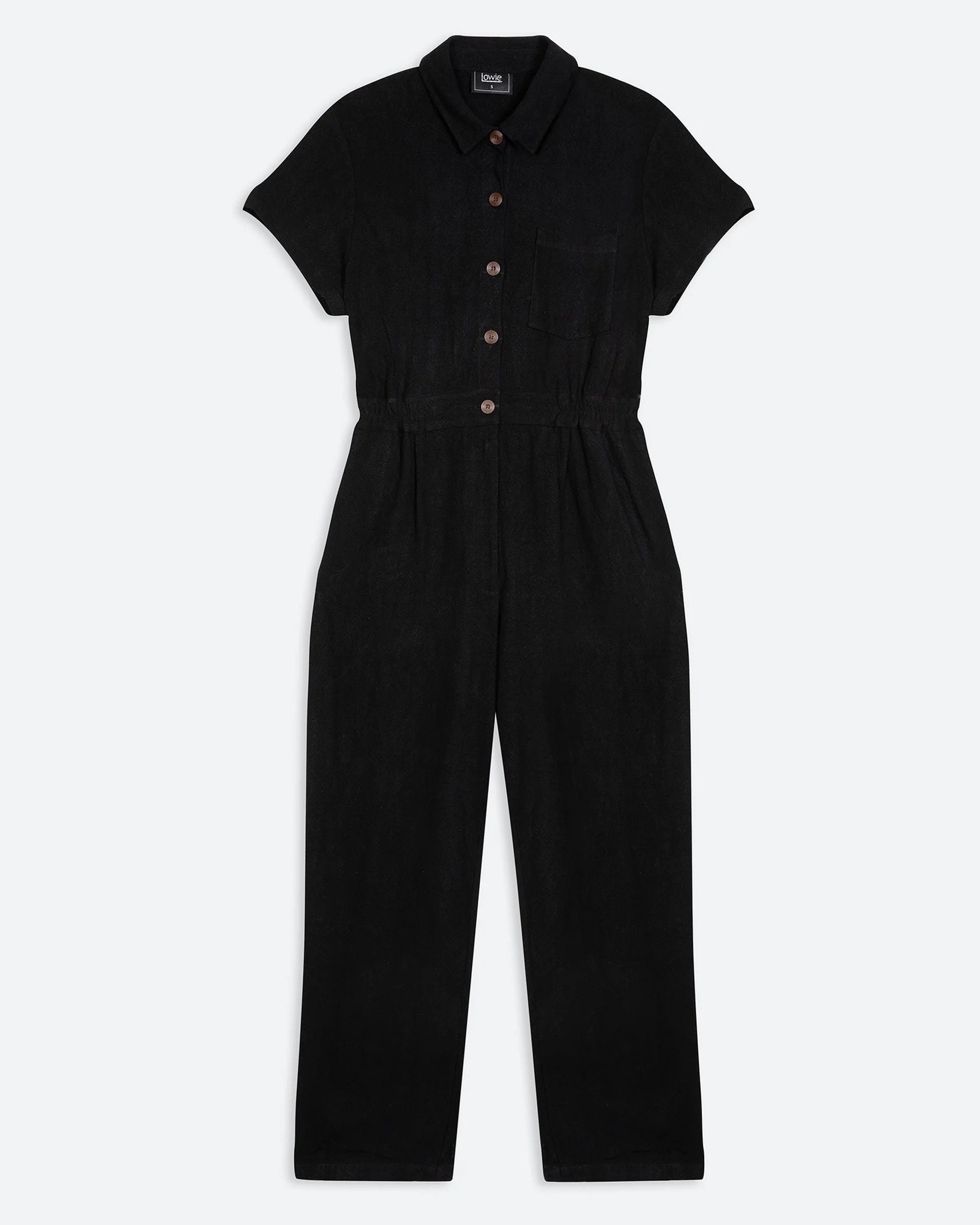 Lowie Linen Viscose Black Boilersuit