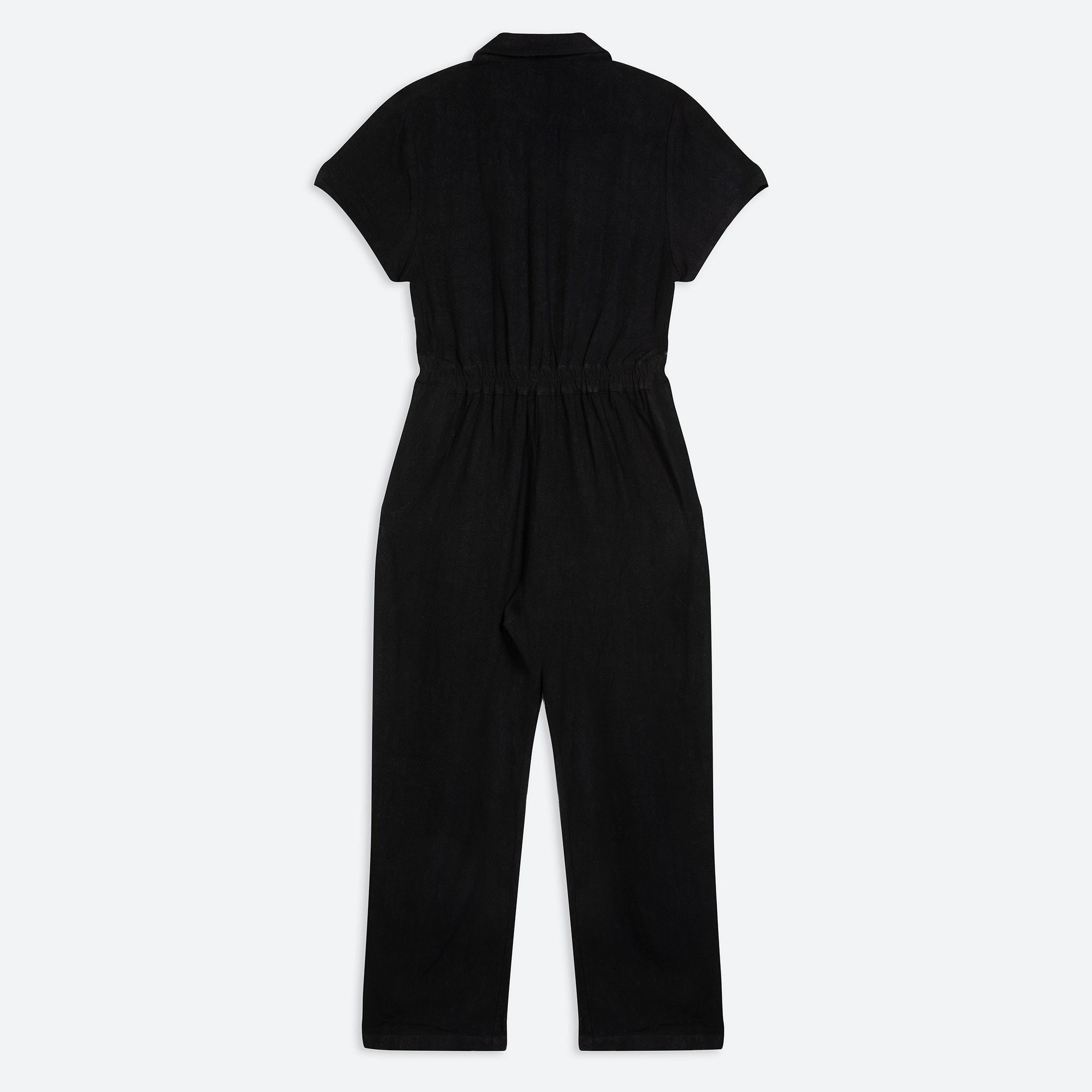 Lowie Linen Viscose Black Boilersuit