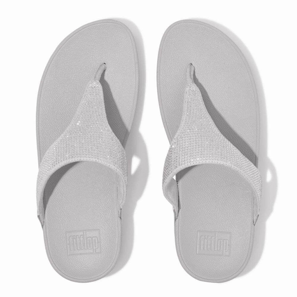 LULU CRYSTAL EMBELLISHED TOE-POST SANDALS