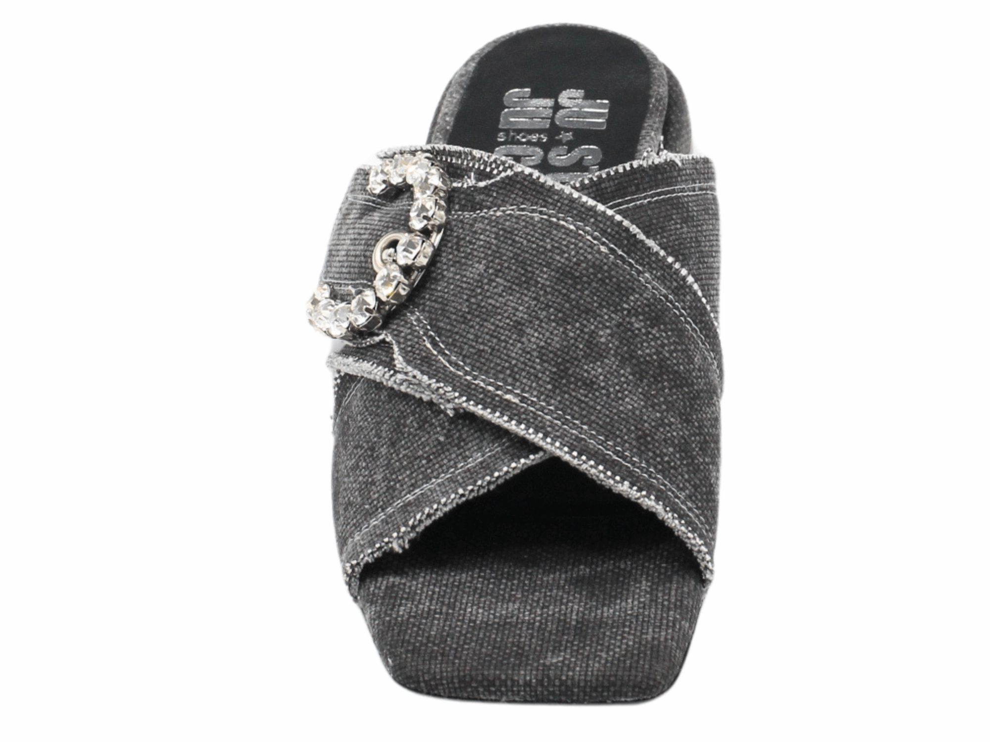 M397 Denim Heeled Slide