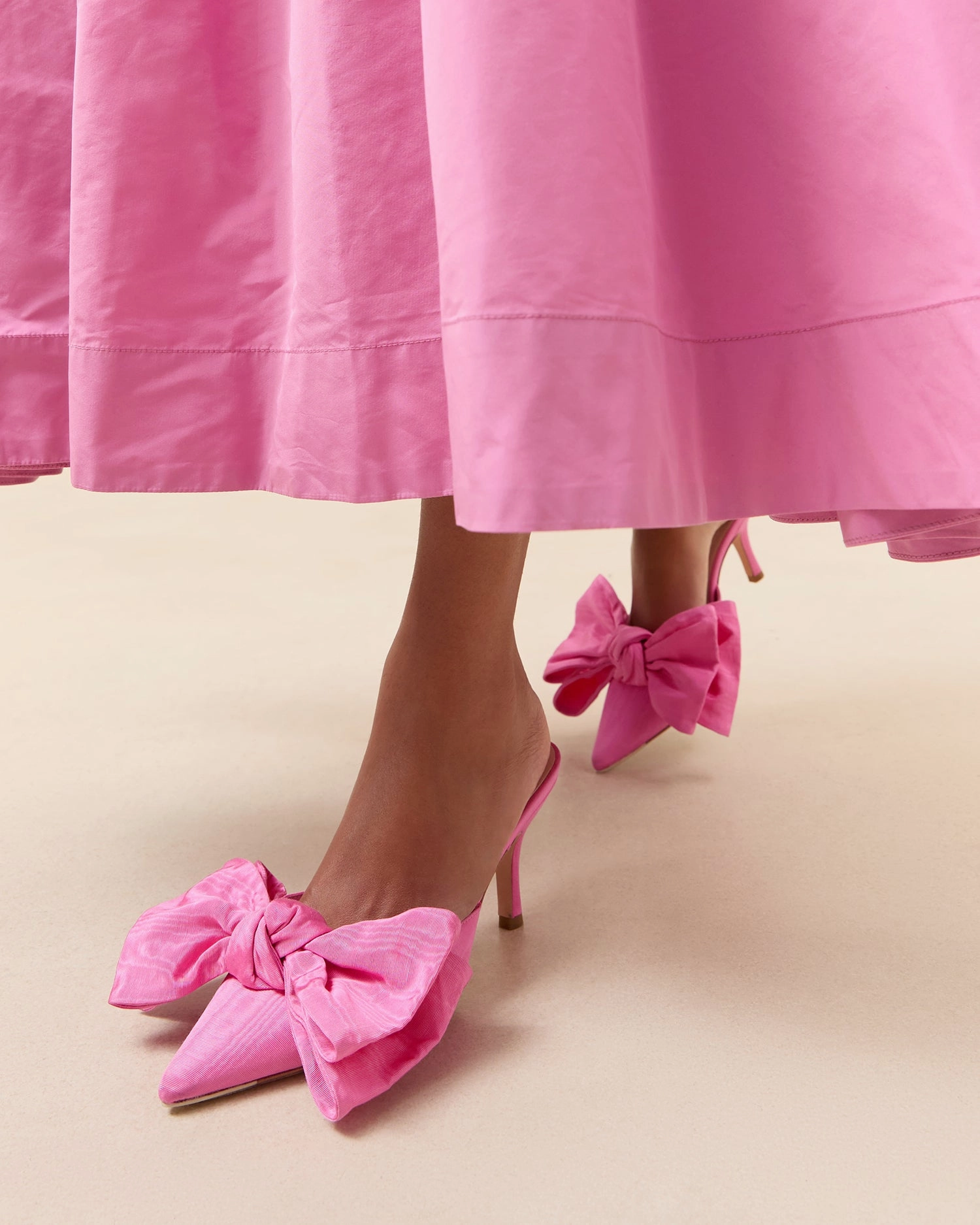 Margot Rose Moiré Bow Mule