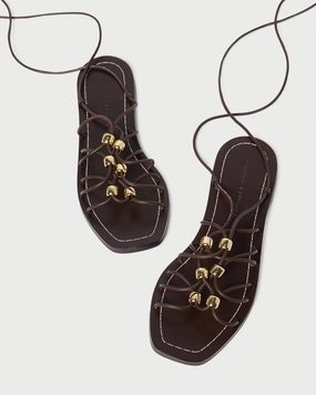 Mella Espresso Leather Wrap Sandal