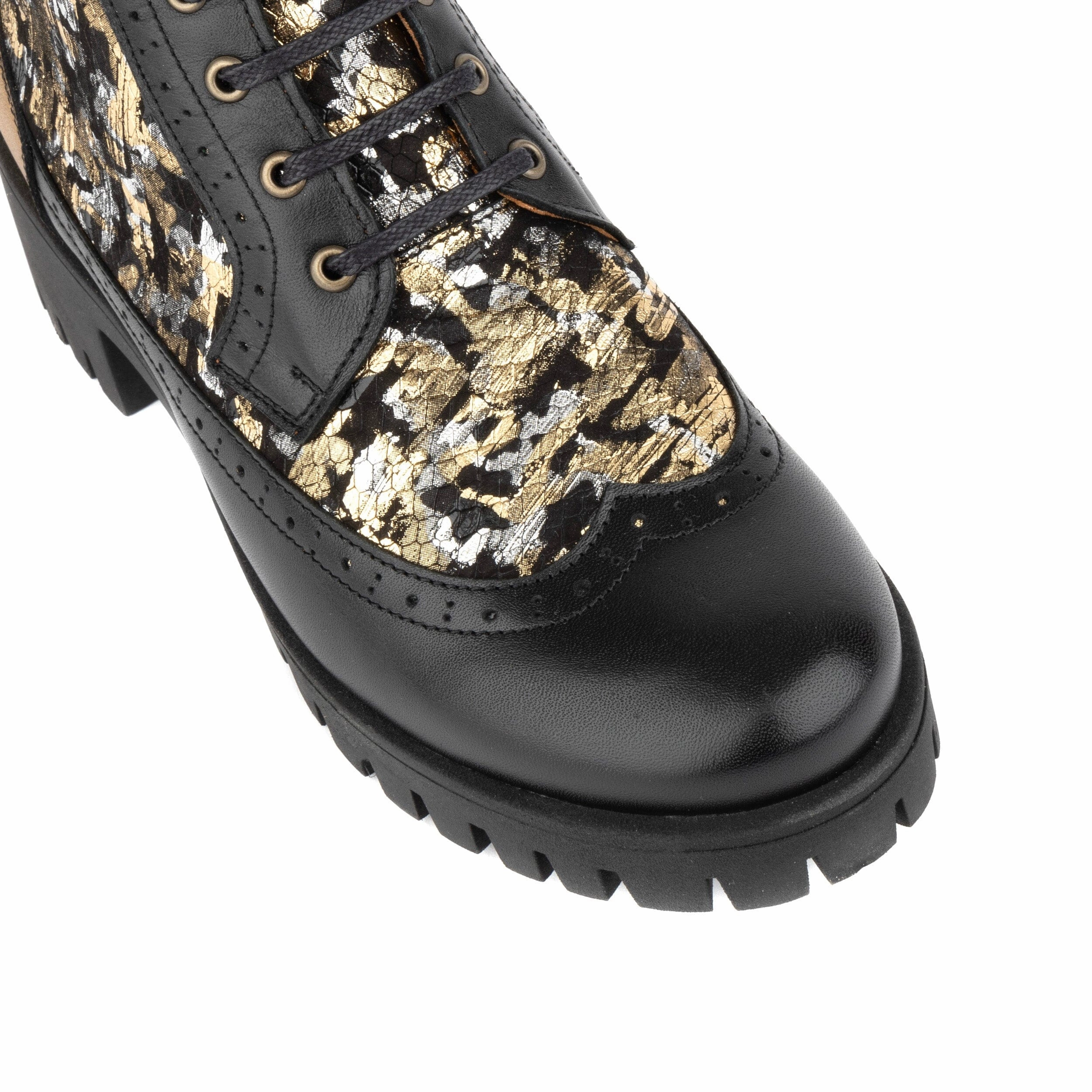 Milliner Platform - Black & Gold Shimmer