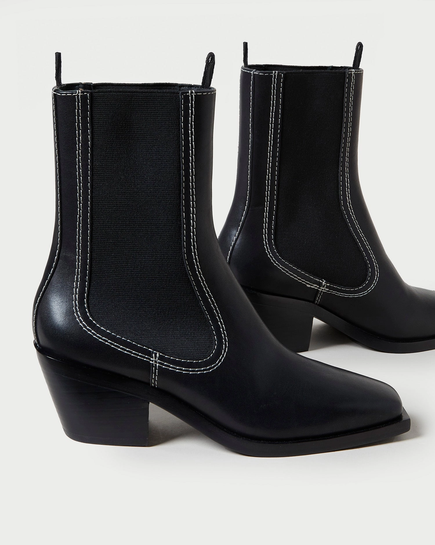 Nat Black Mid Western Boot