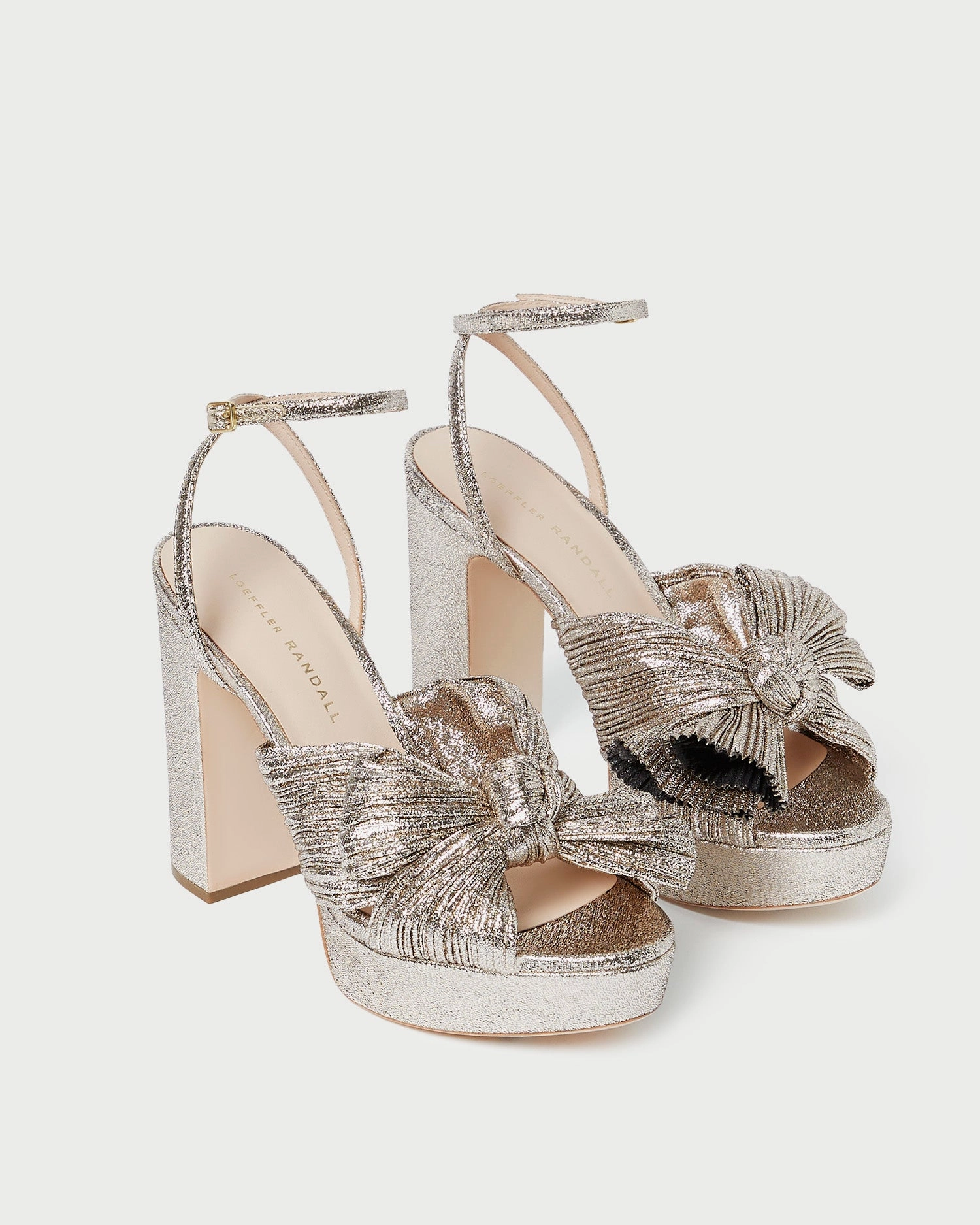 Natalia Champagne Platform Bow Heel