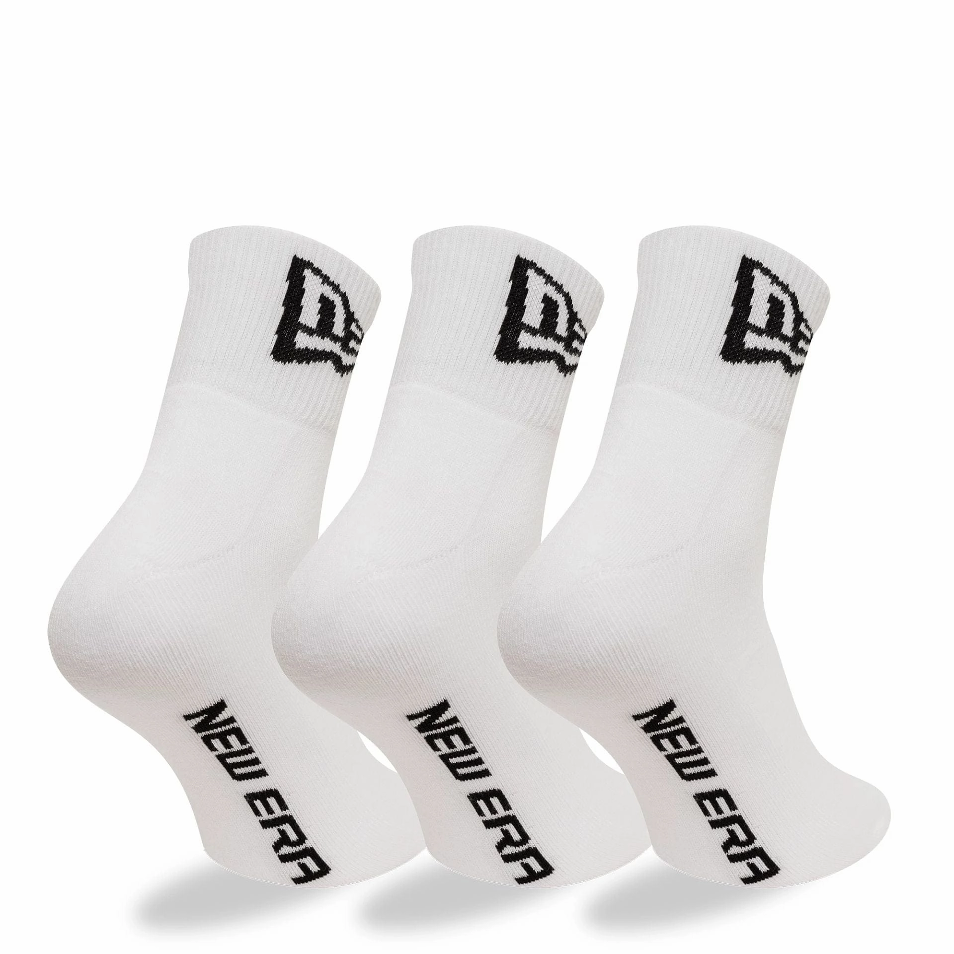 New Era Flag 3-Pack White Short Crew Socks