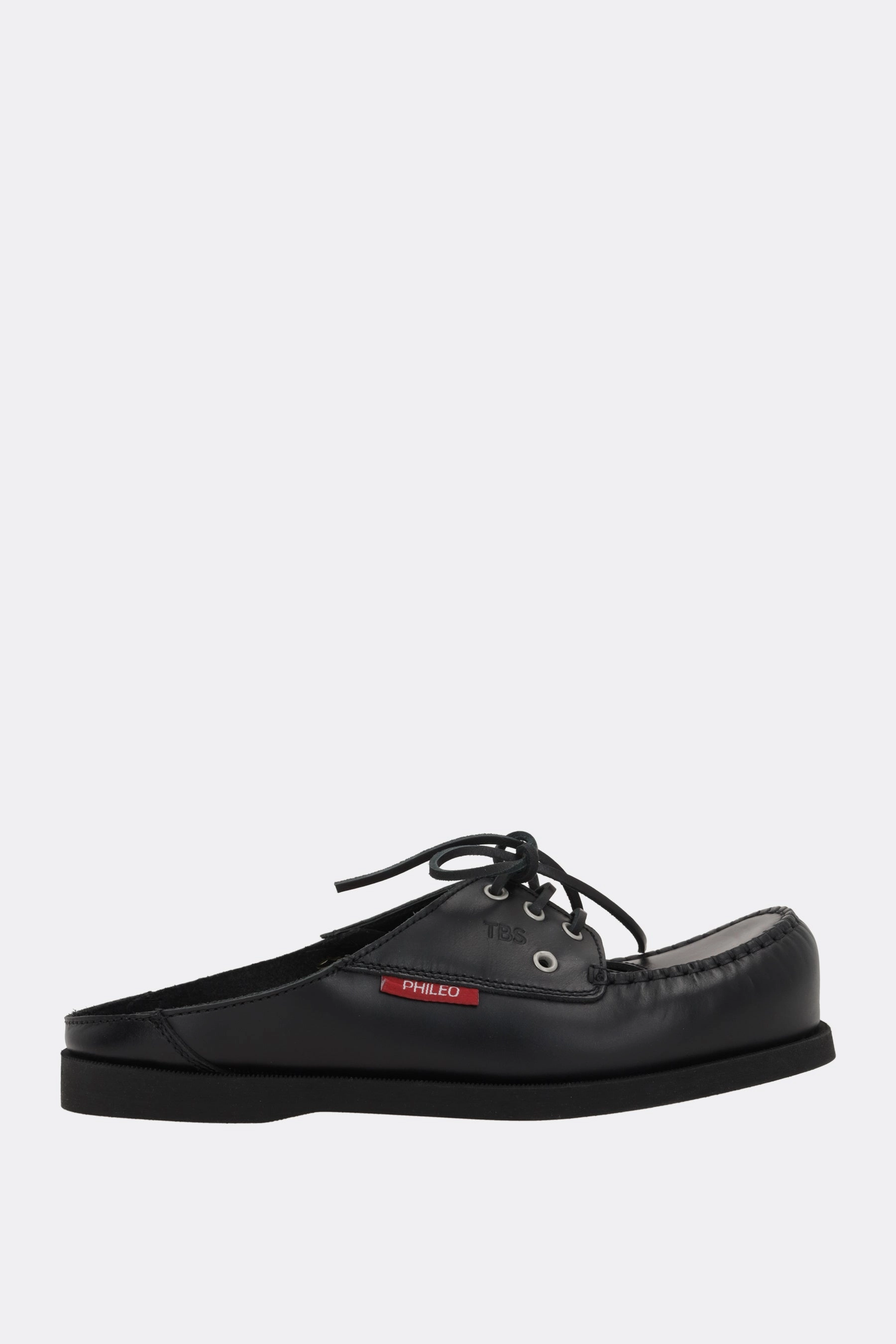Phileo x TBS flat mules in smooth leather