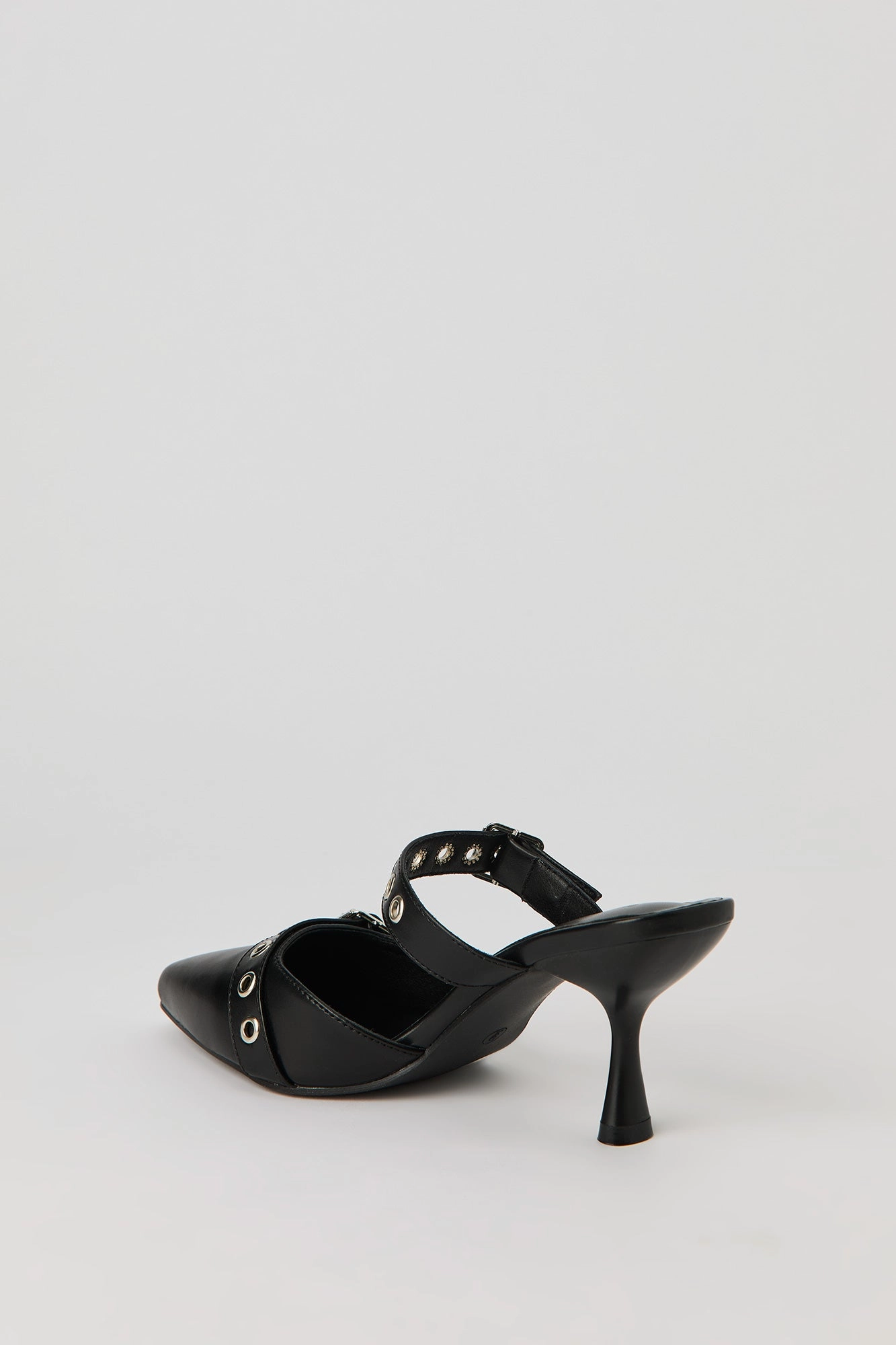Pointed Toe Buckled Mules