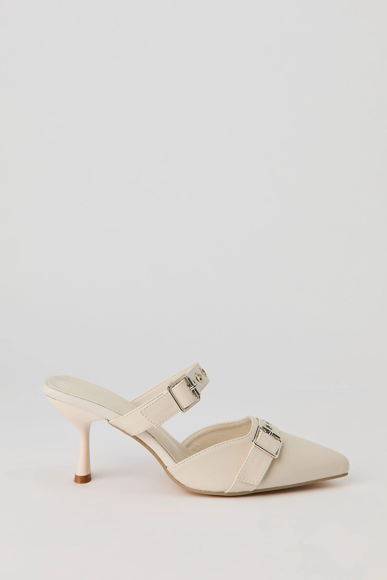 Pointed Toe Buckled Mules