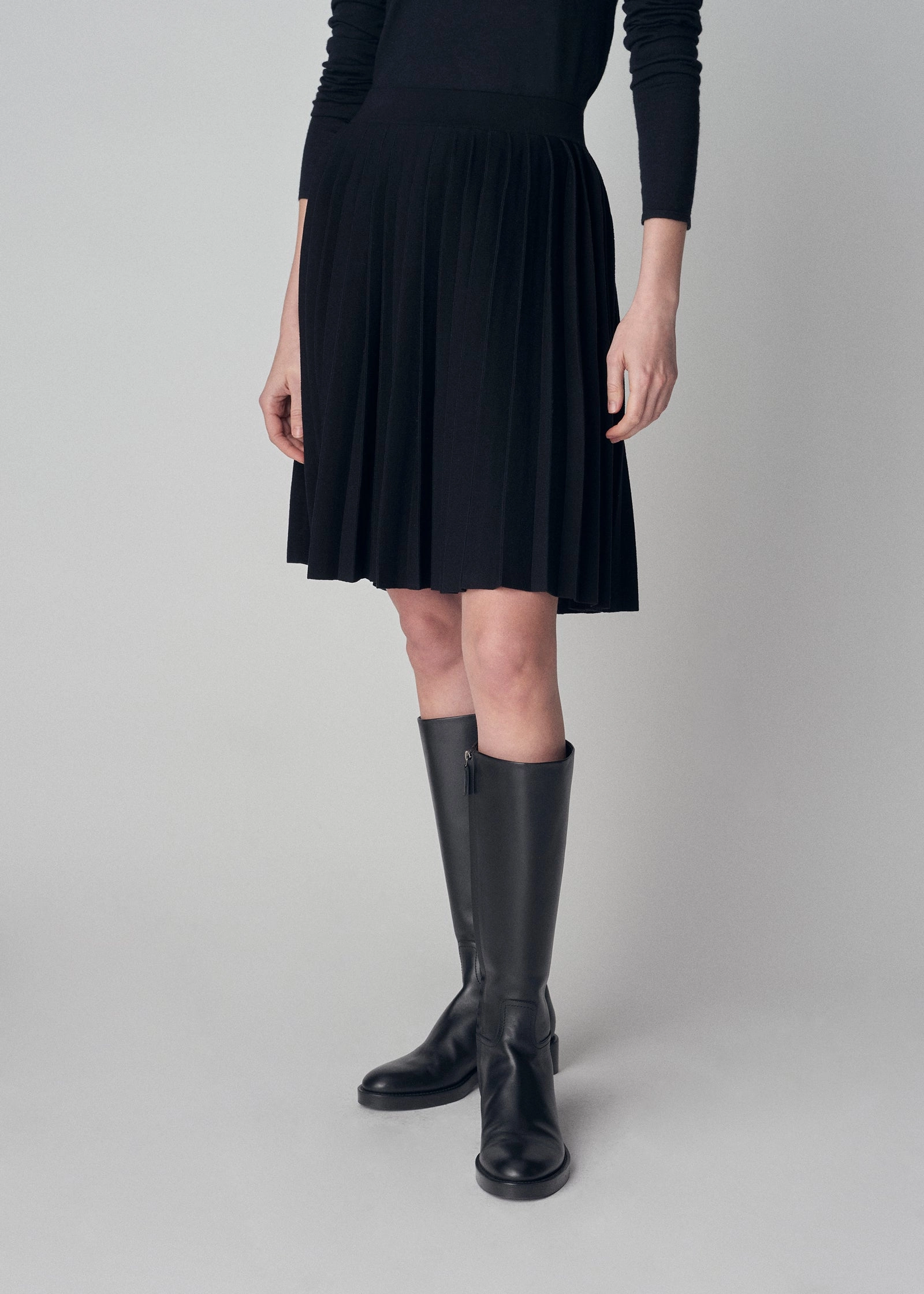 Riding Boot in Smooth Calf Leather - Black