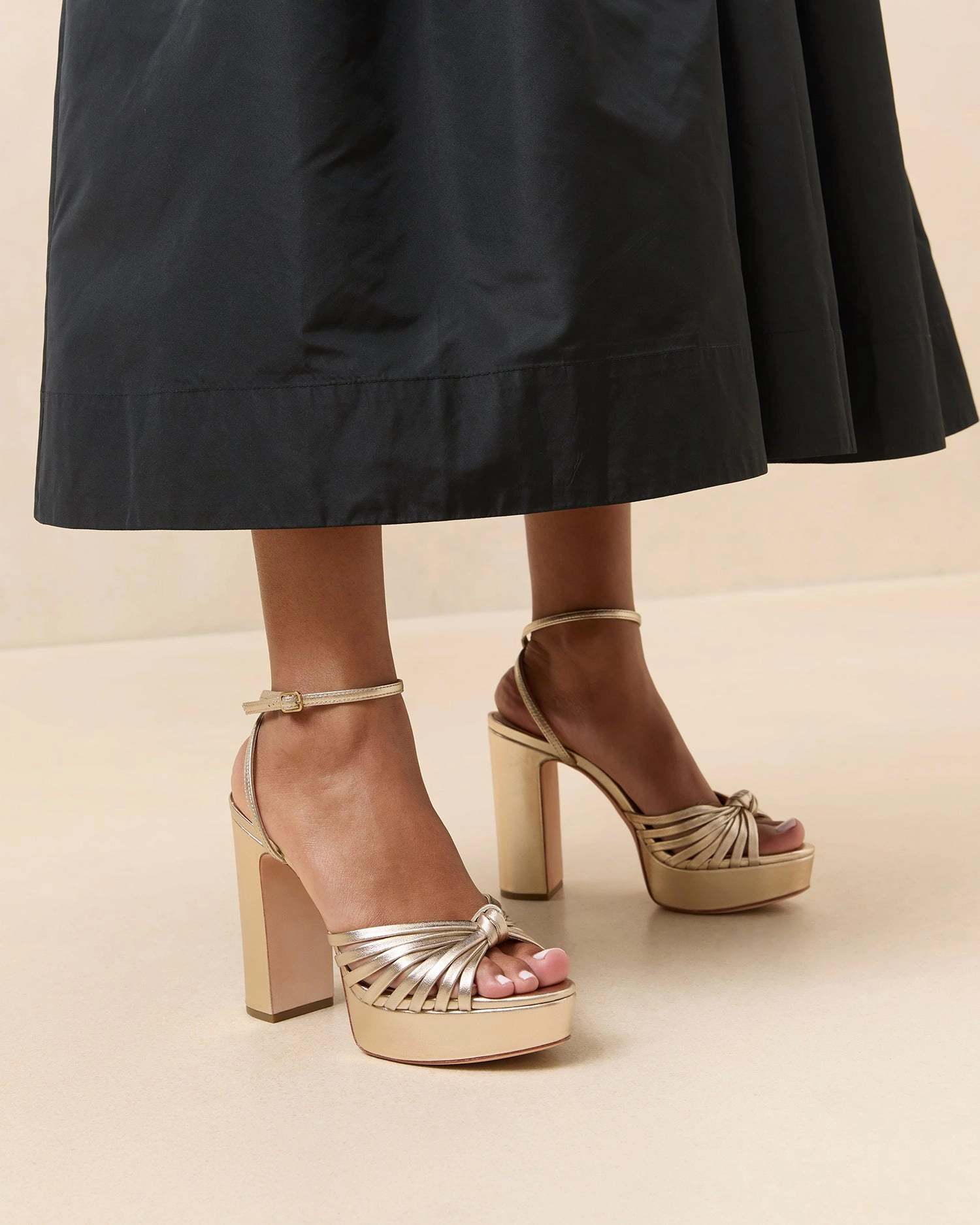 Rivka Champagne Knot Platform Sandal