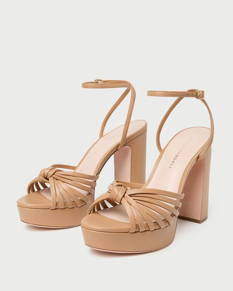 Rivka Leather Knot Platform Sandal Dune