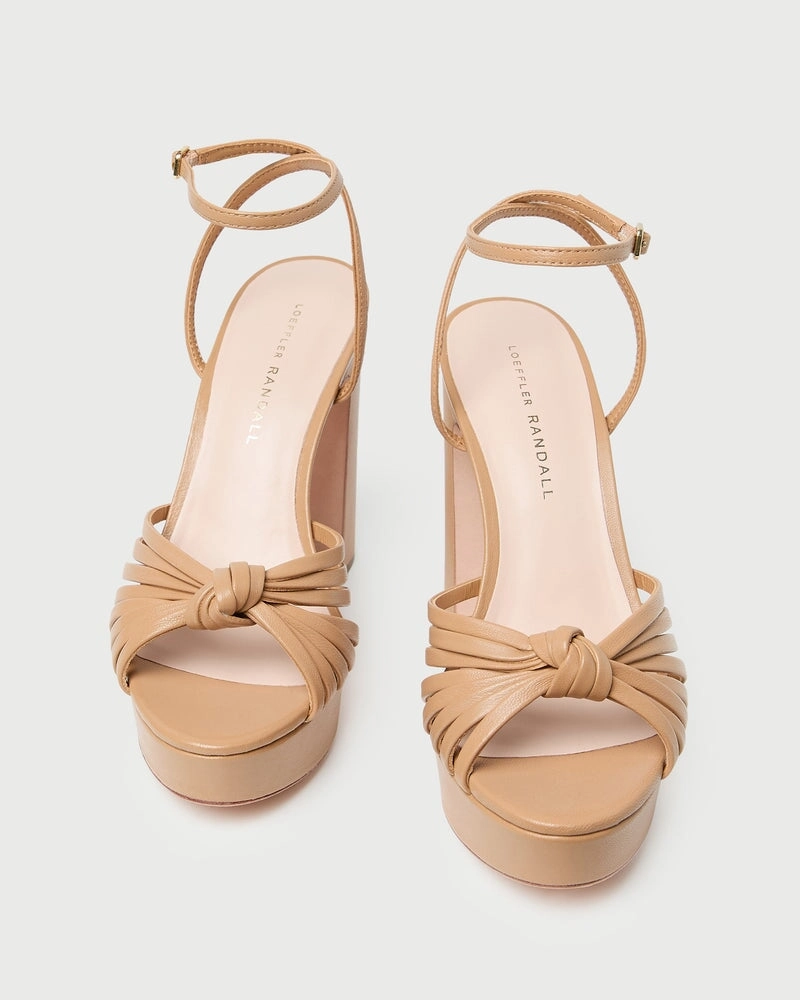 Rivka Leather Knot Platform Sandal Dune
