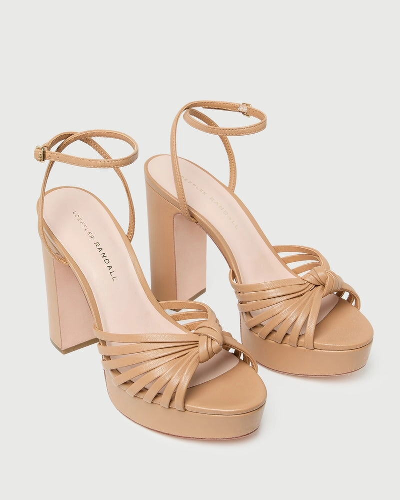 Rivka Leather Knot Platform Sandal Dune