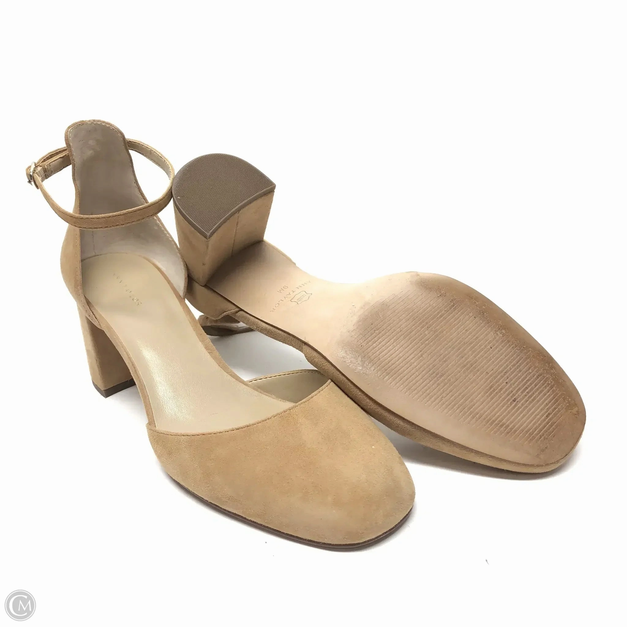 Sandals Heels Block By Ann Taylor In Brown, Size: 9