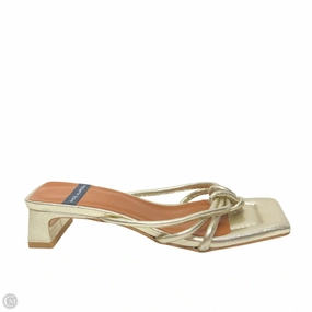 Sandals Heels Block By Anthropologie In Gold, Size: 5.5