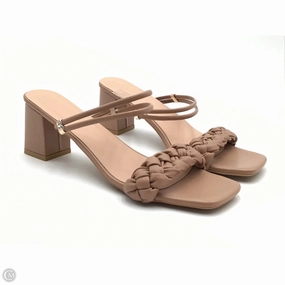 Sandals Heels Block By Clothes Mentor In Tan, Size: 9