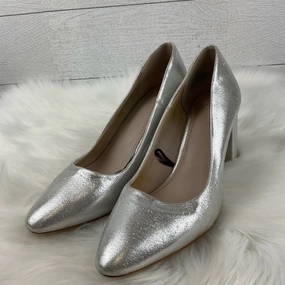 Sandals Heels Block By H&m In Silver, Size: 10