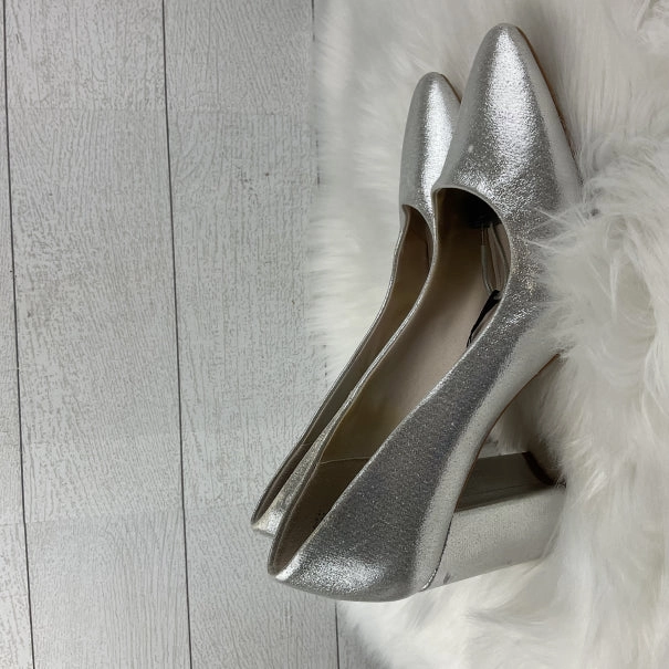 Sandals Heels Block By H&m In Silver, Size: 10