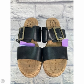 Sandals Heels Block By Kork Ease In Black & Tan, Size: 10