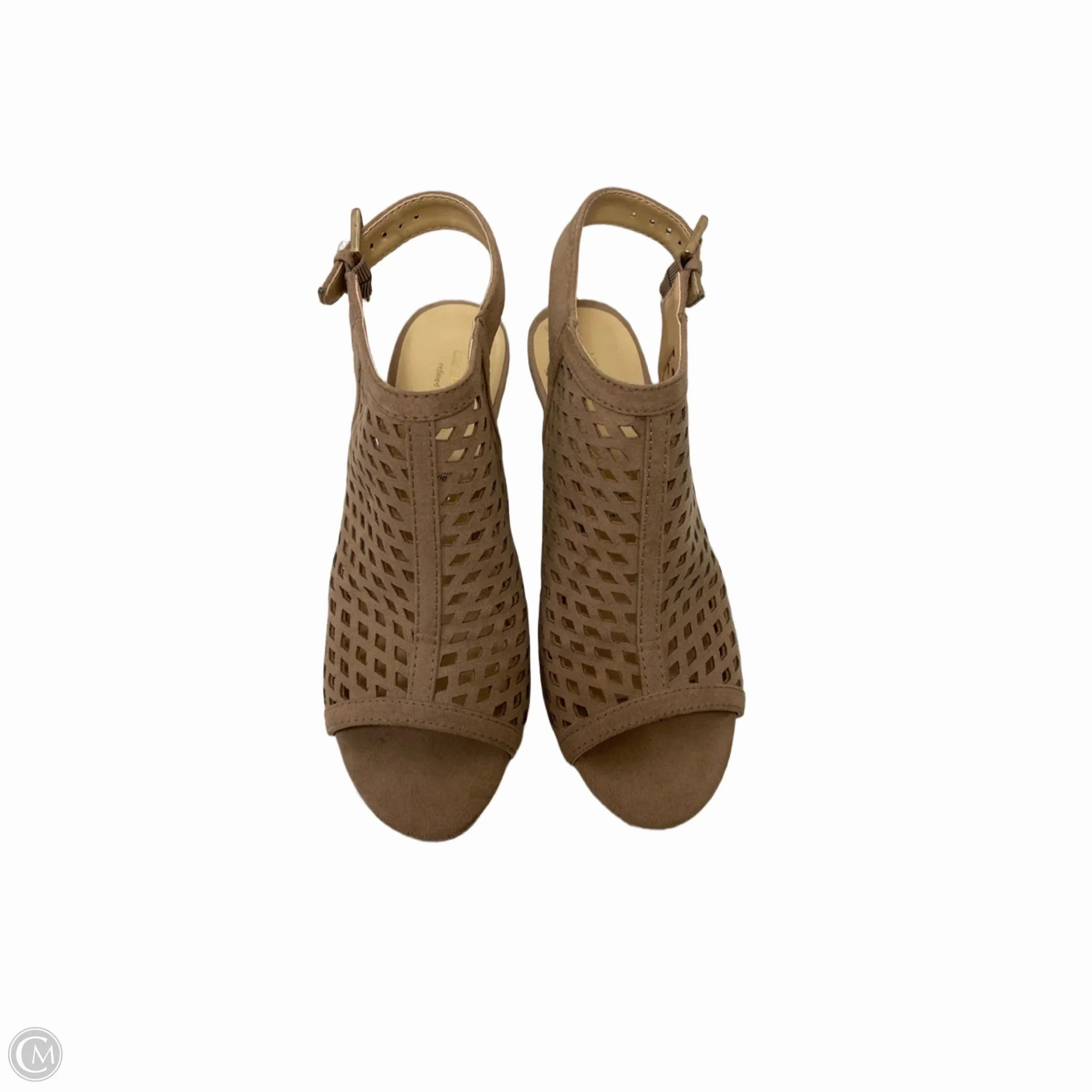 Sandals Heels Block By Liz Claiborne In Brown, Size: 6
