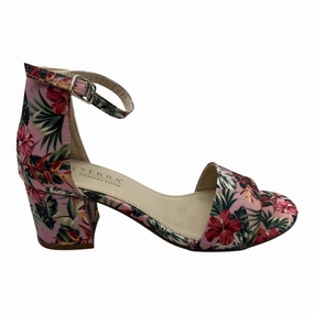 Sandals Heels Block By Serra In Floral Print, Size:7.5